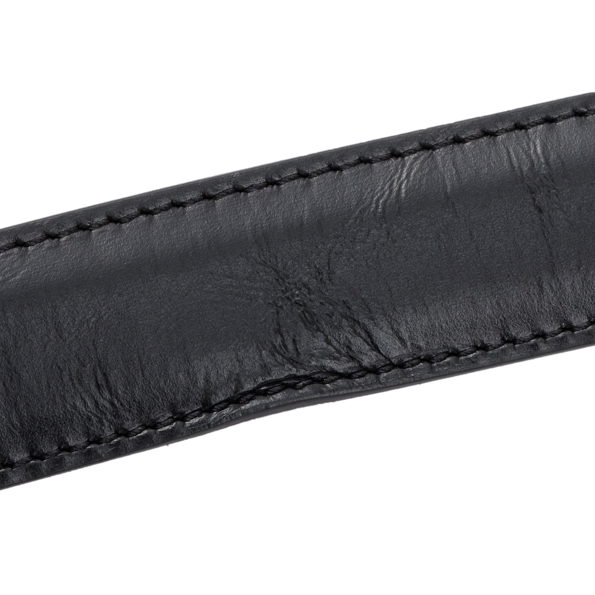 Celine 2022 Black Taurillon Leather Medium Triomphe Belt, Size 70