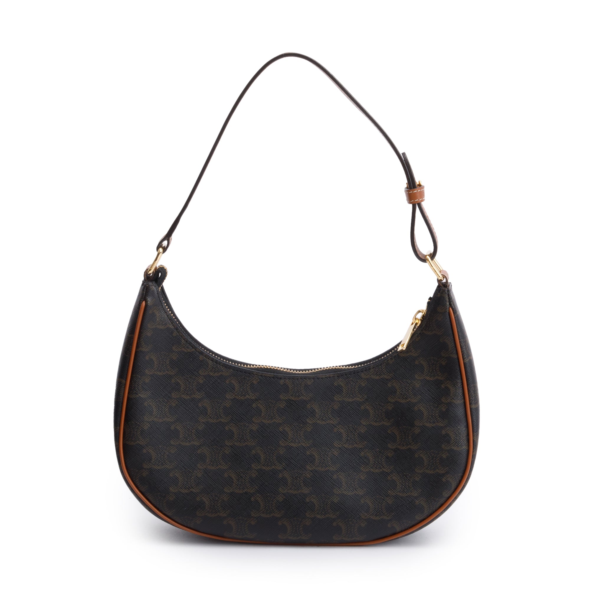 Celine 2022 Brown Triomphe Canvas Ava Shoulder Bag w/ Box