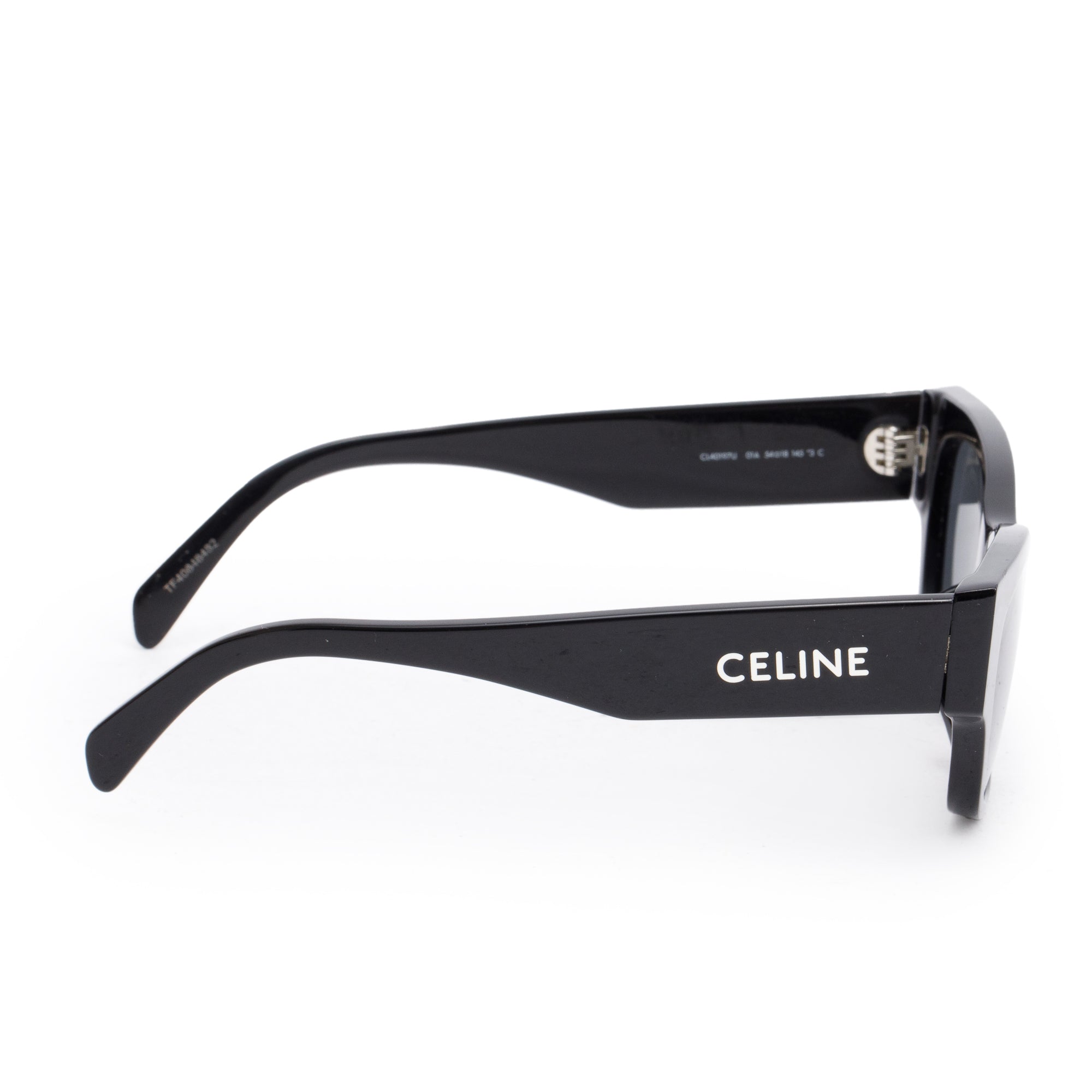 Celine 2022 CL40197 Black Acetate Rectangular Sunglasses w/ Box, Receipt & Case