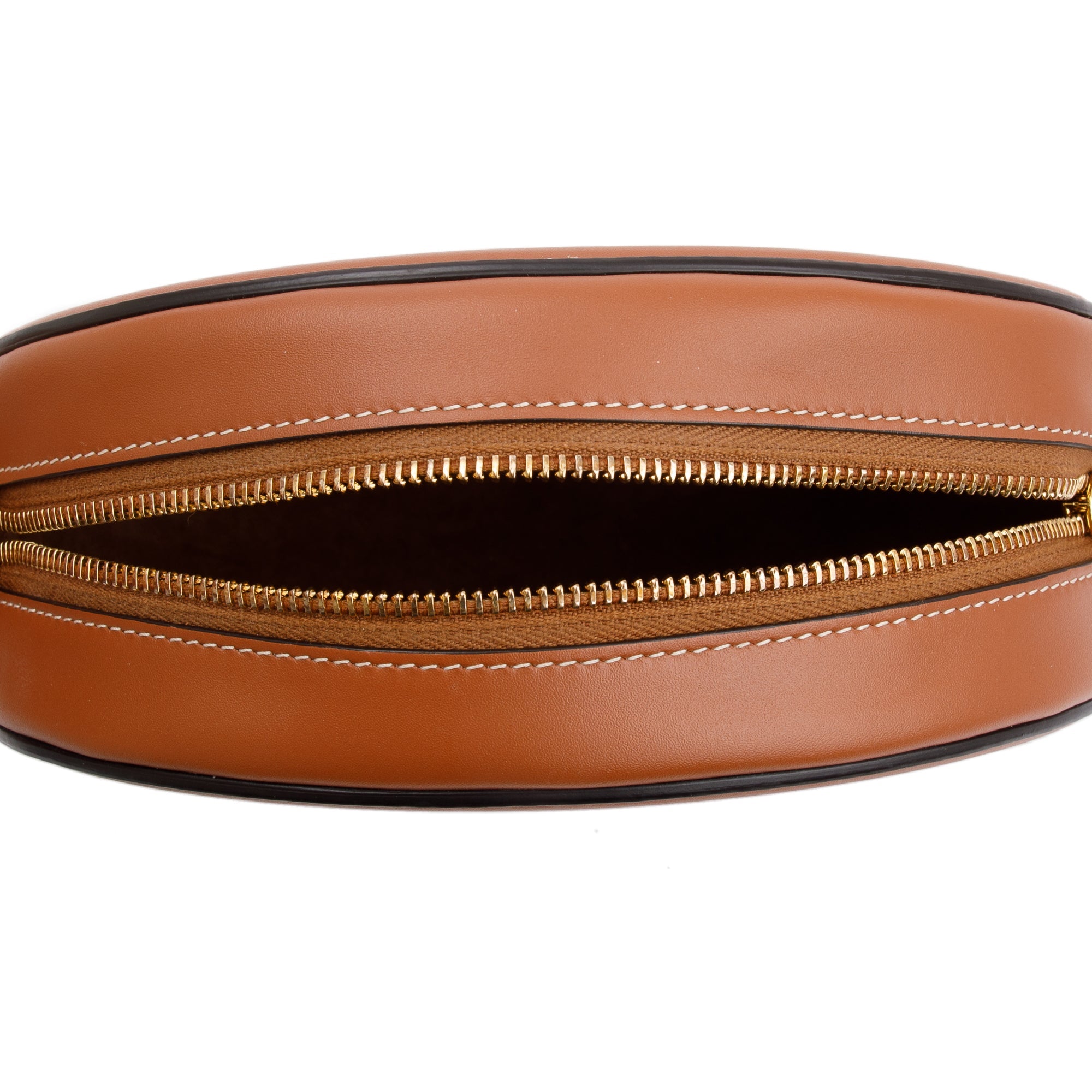 Celine 2022 Tan Smooth Calfskin Leather Cuir Triomphe Oval Crossbody Bag