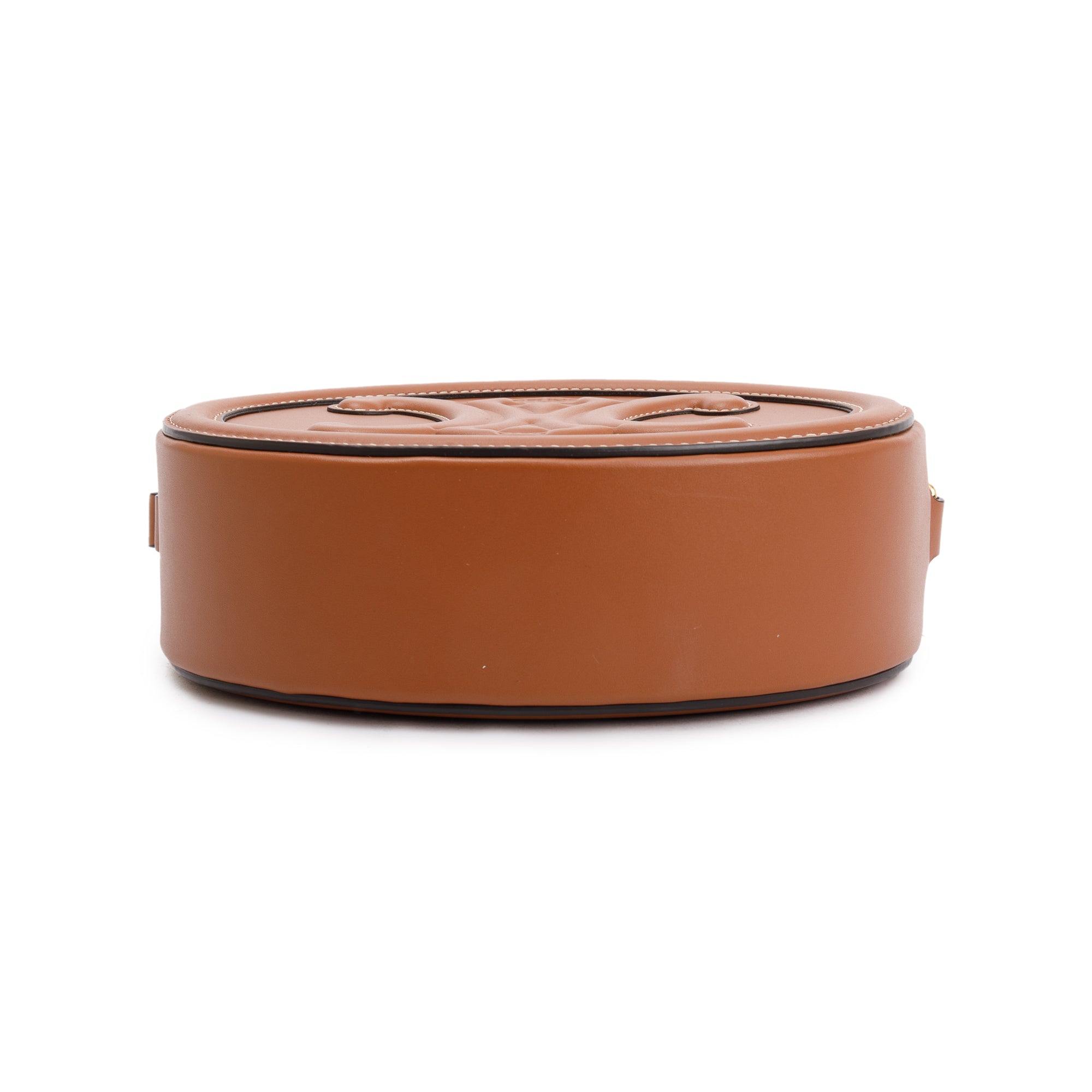 Celine 2022 Tan Smooth Calfskin Leather Cuir Triomphe Oval Crossbody Bag