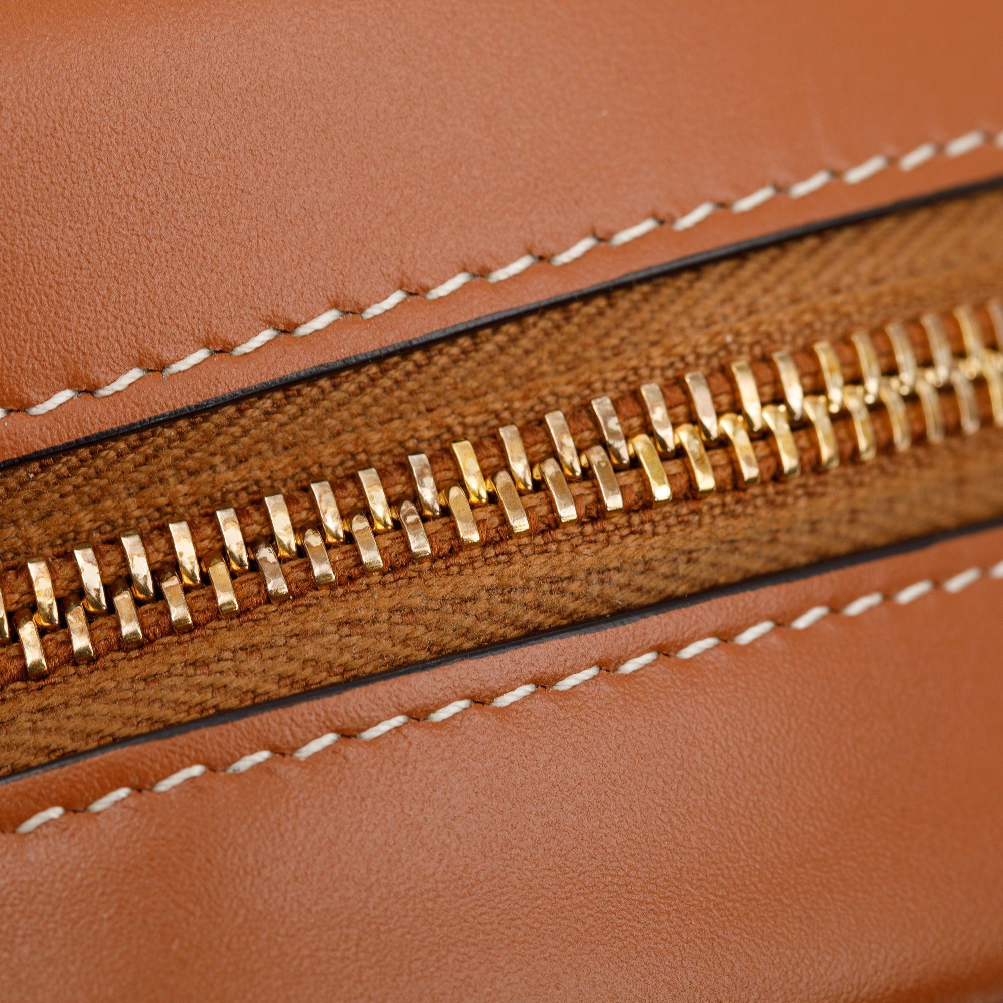 Celine 2022 Tan Smooth Calfskin Leather Cuir Triomphe Oval Crossbody Bag