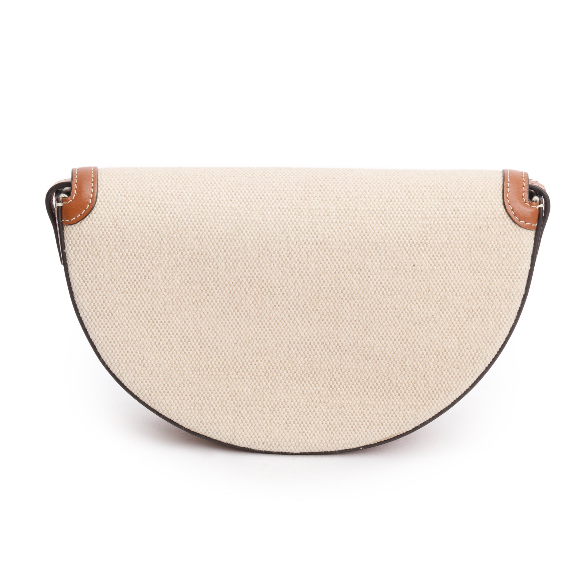 Celine 2022 Tan Smooth Calfskin Leather Neutral Canvas Besace Cuir Triomphe Crossbody Bag