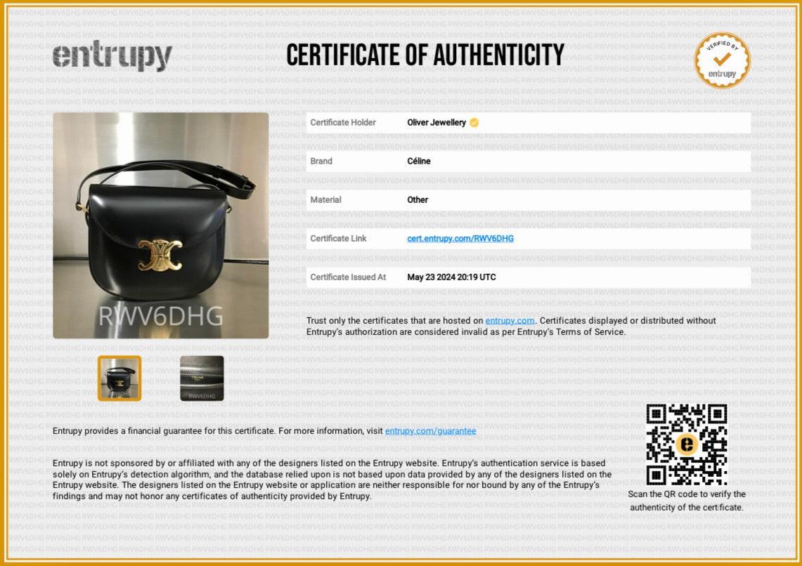 Celine 2023 Black Shiny Calfskin Leather Teen Triomphe Shoulder Bag