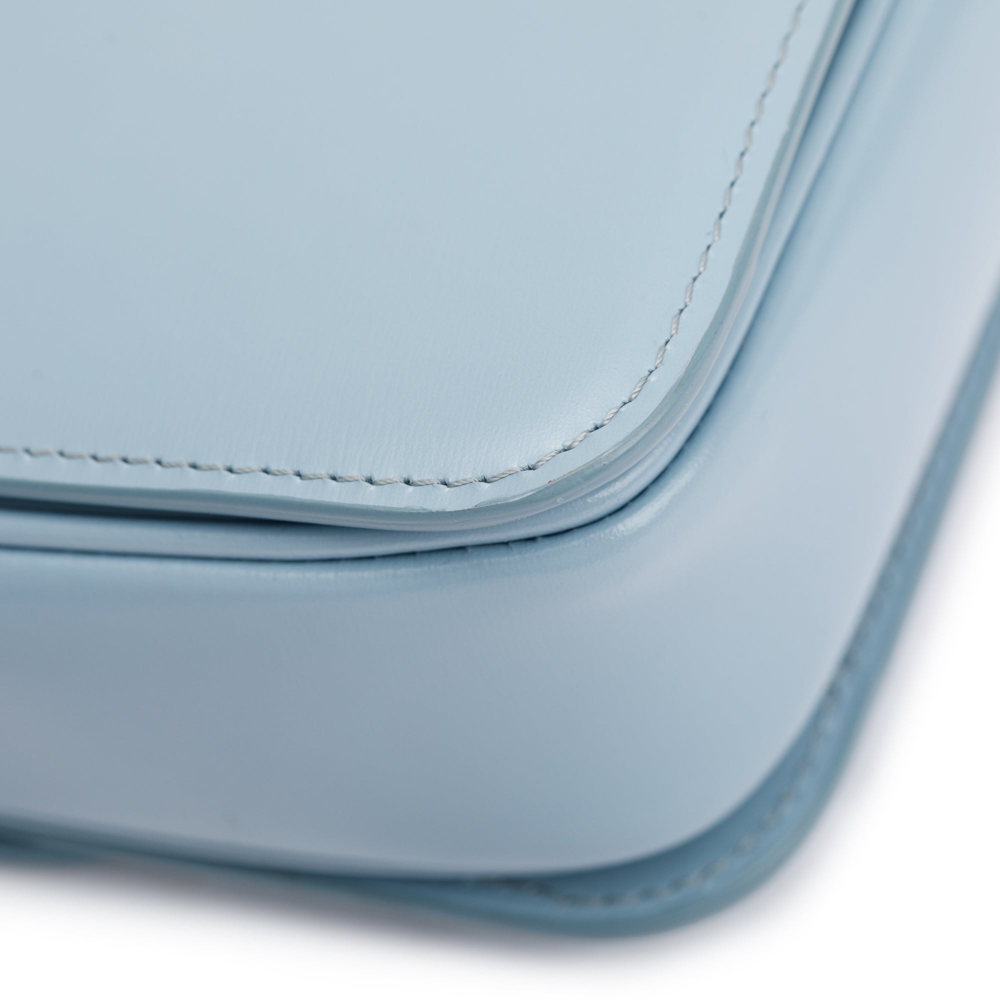 Celine 2023 Blue Shiny Calfskin Leather Teen Triomphe Shoulder Bag