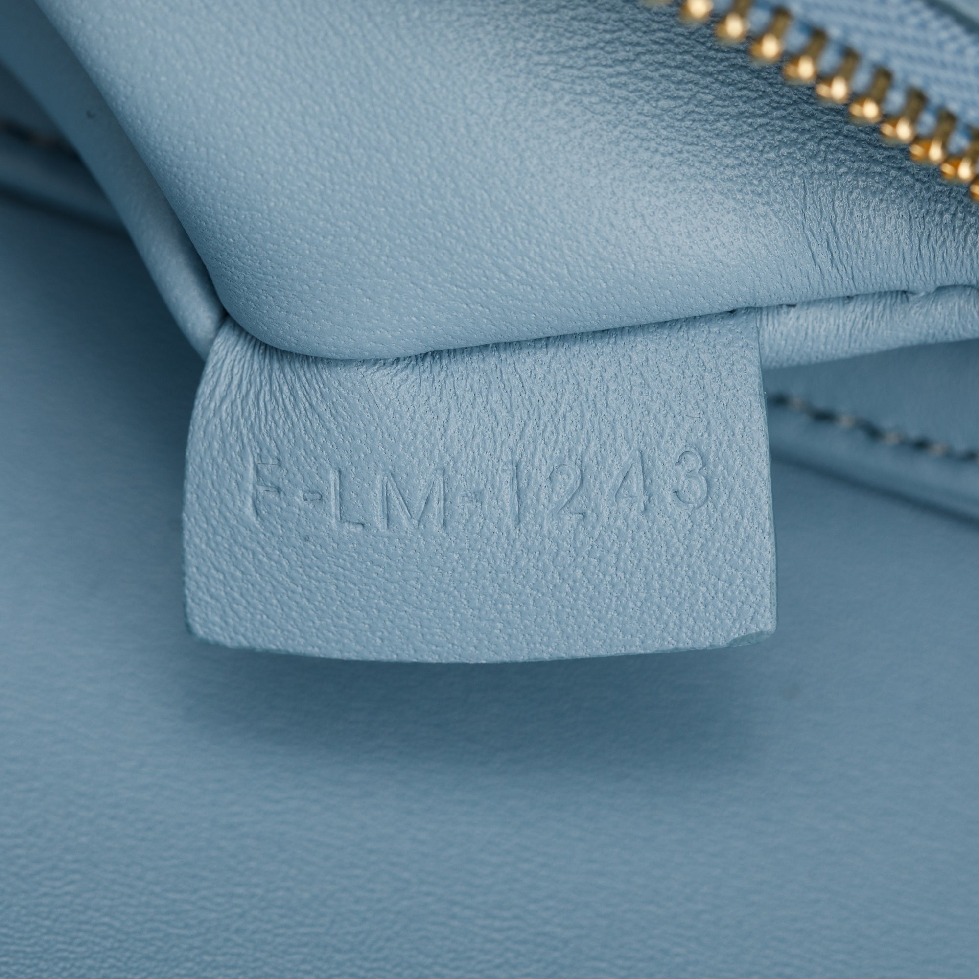 Celine 2023 Blue Shiny Calfskin Leather Teen Triomphe Shoulder Bag