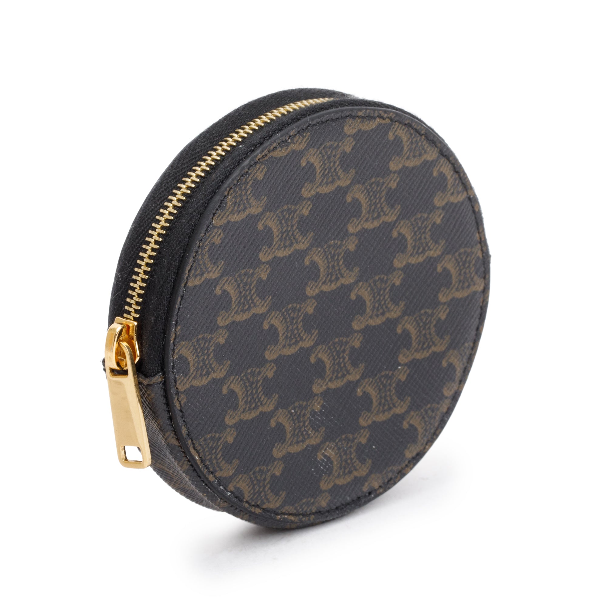 Celine 2023 Brown Triomphe Canvas Coin Purse w/ Box