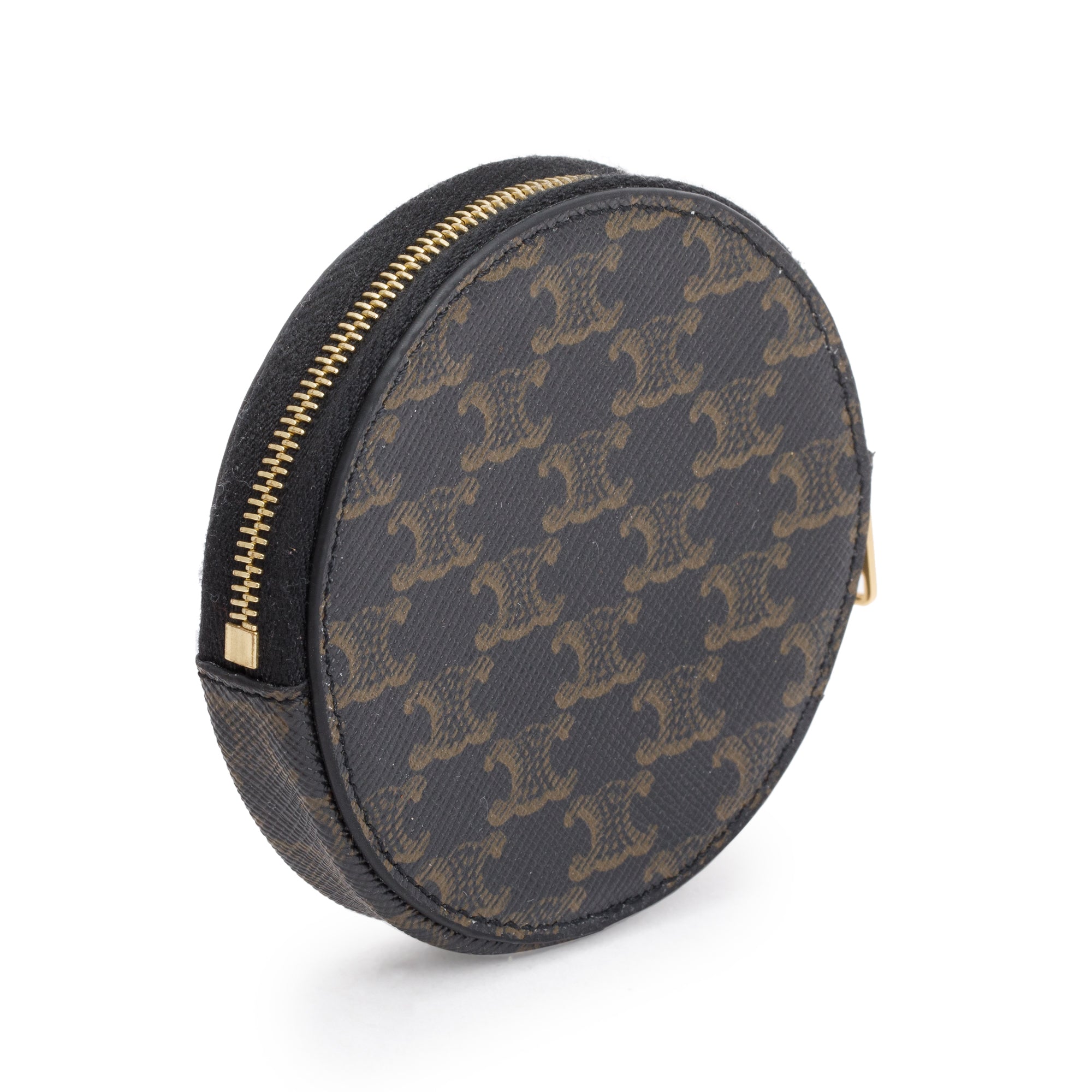Celine 2023 Brown Triomphe Canvas Coin Purse w/ Box