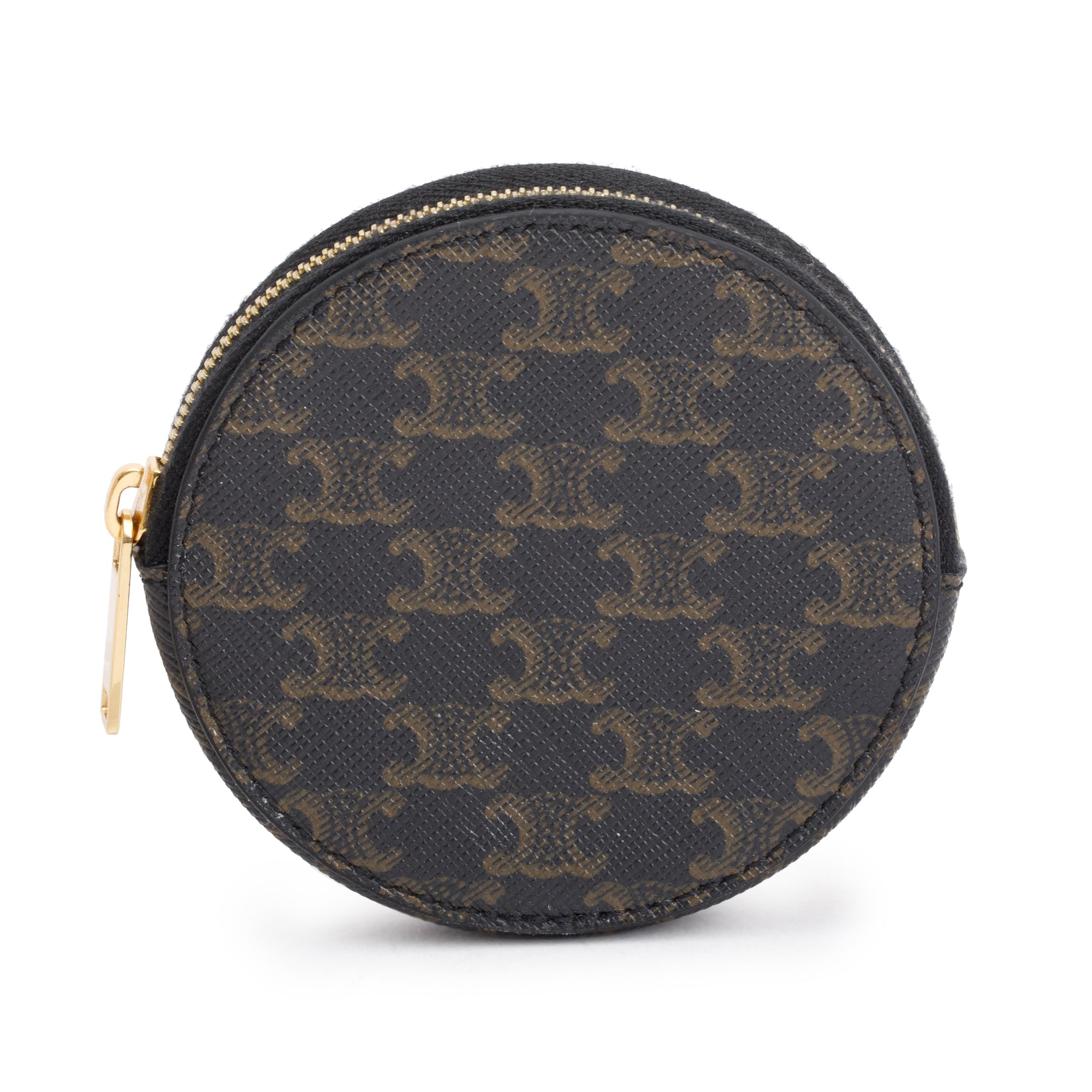 Celine 2023 Brown Triomphe Canvas Coin Purse w/ Box