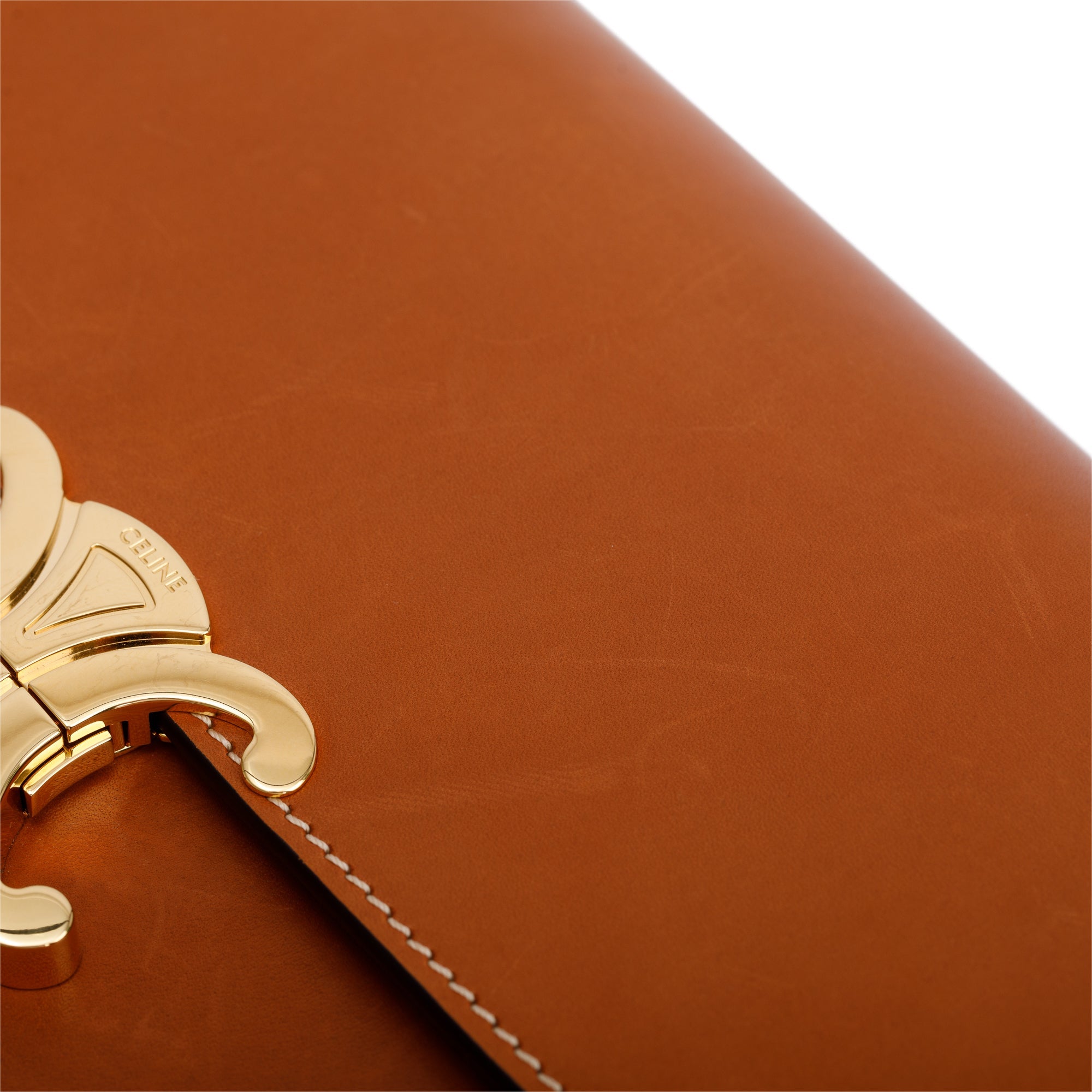 Celine 2023 Natural Calfskin Leather Classique Triomphe Shoulder Bag