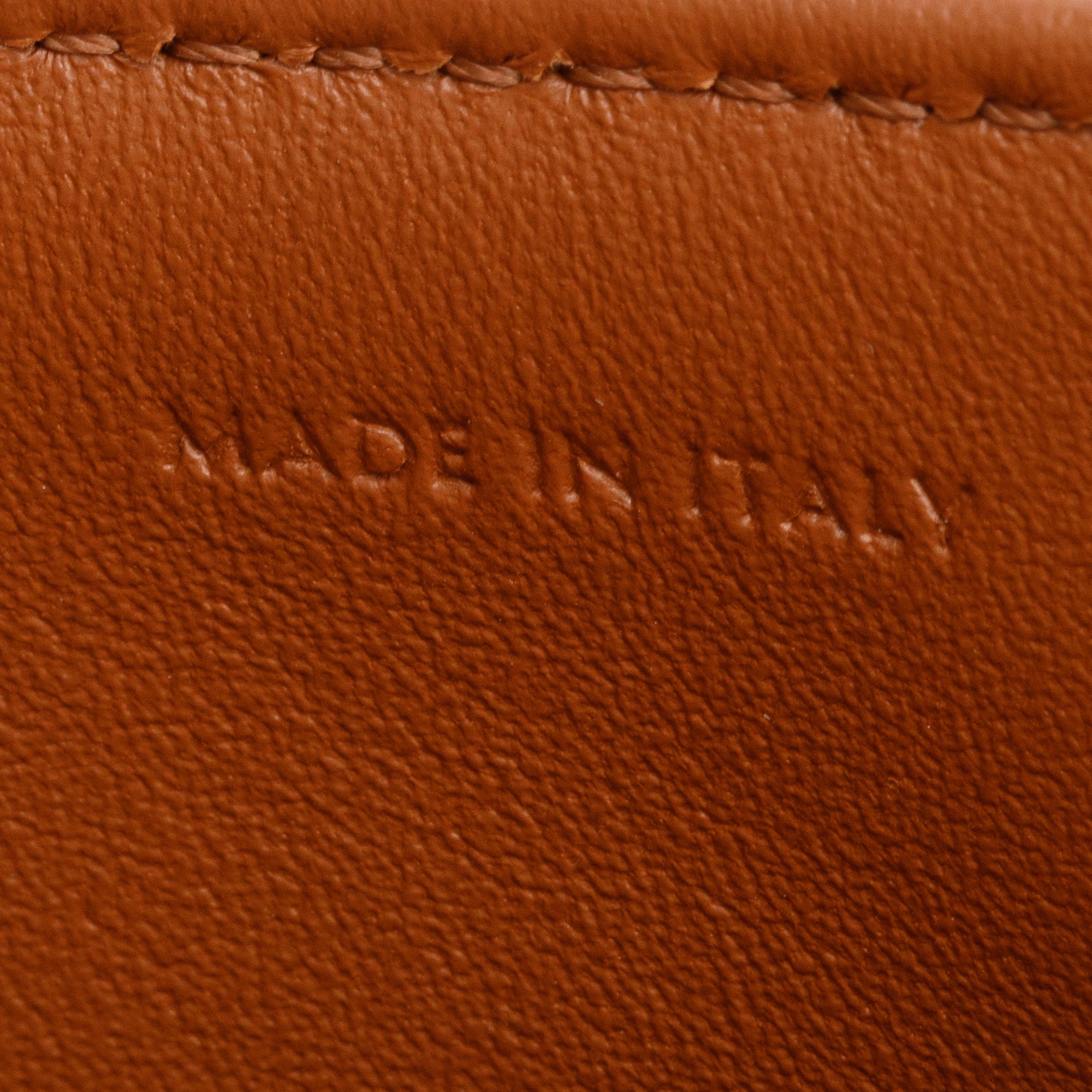 Celine 2023 Natural Canvas Tan Calfskin Leather Teen Triomphe Shoulder Bag w/ Box