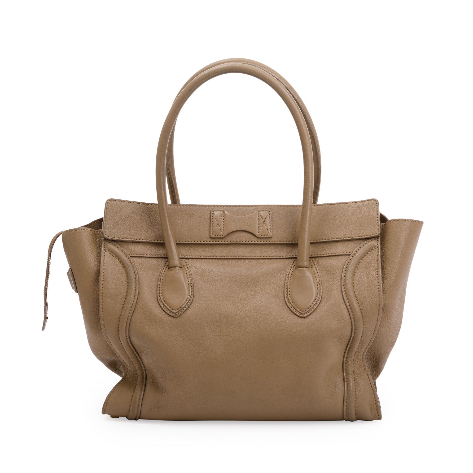 Celine Beige Calfskin Leather Medium Luggage Tote