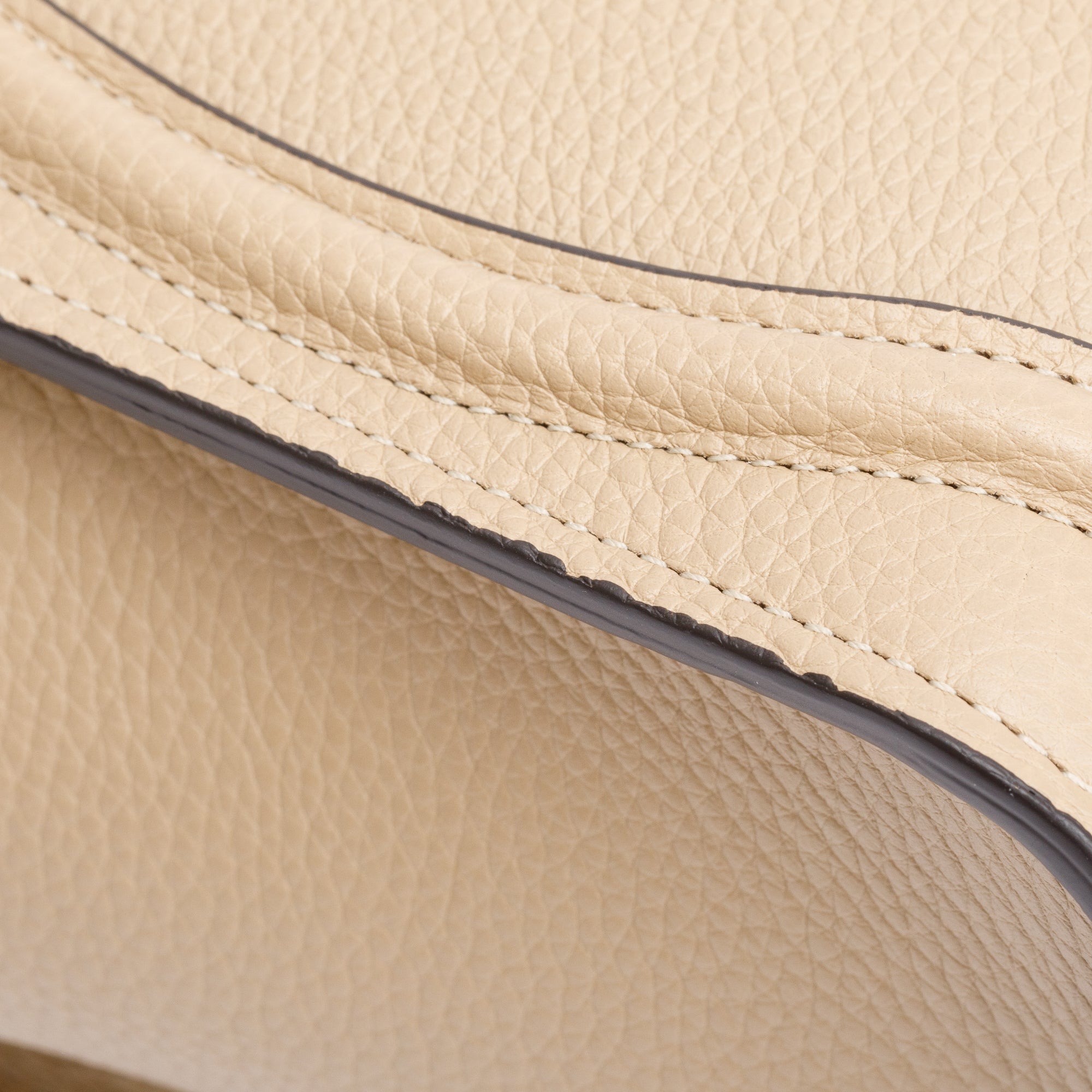 Celine Beige Drummed Calfskin Leather Nano Luggage Tote w/ Strap