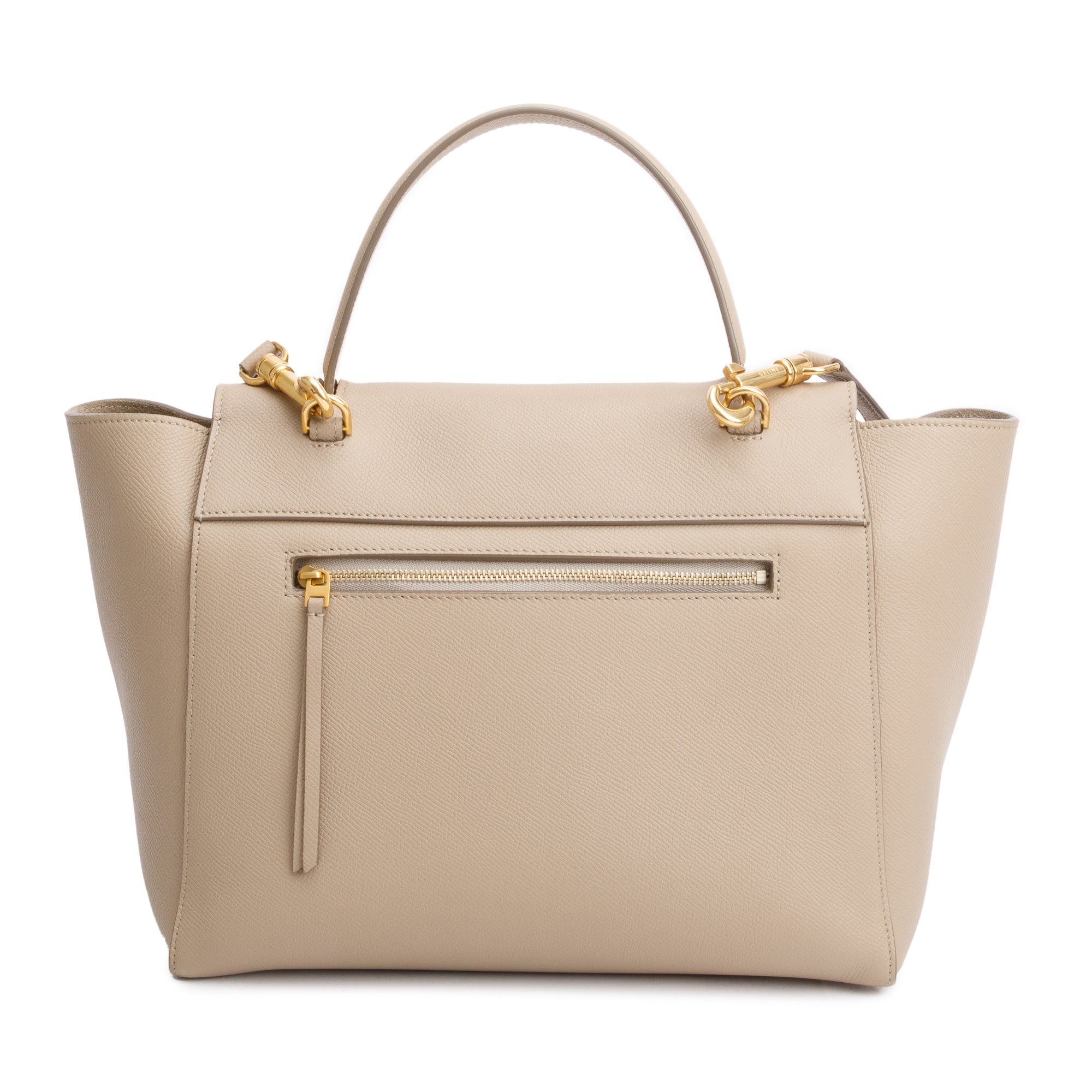 Celine Beige Grained Calfskin Leather Mini Belt Bag w/ Strap