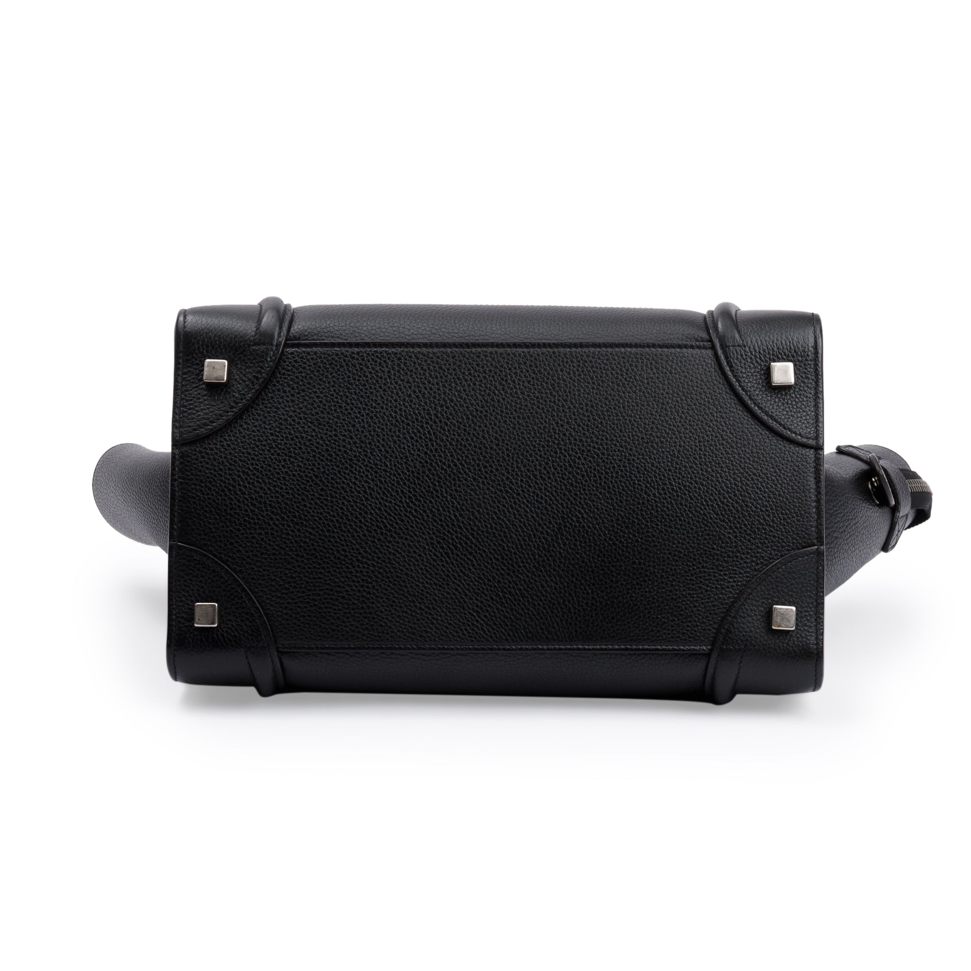 Celine Black Drummed Calfskin Leather Mini Luggage Tote w/ Box