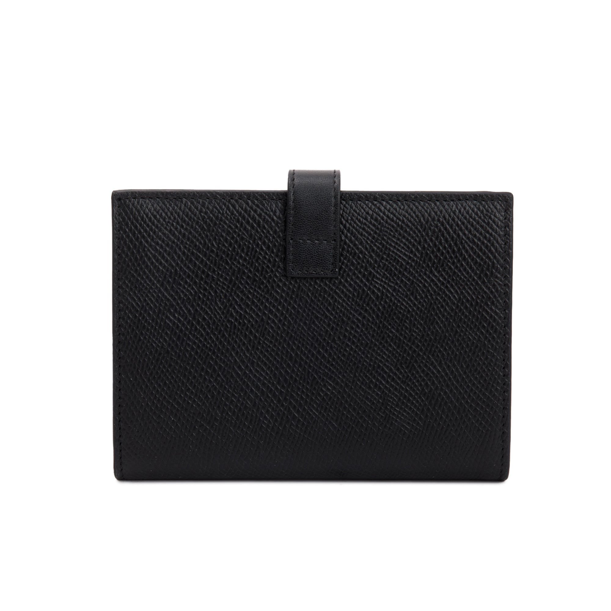 Celine Black Grained Calfskin Leather Medium Strap Wallet w/ Box