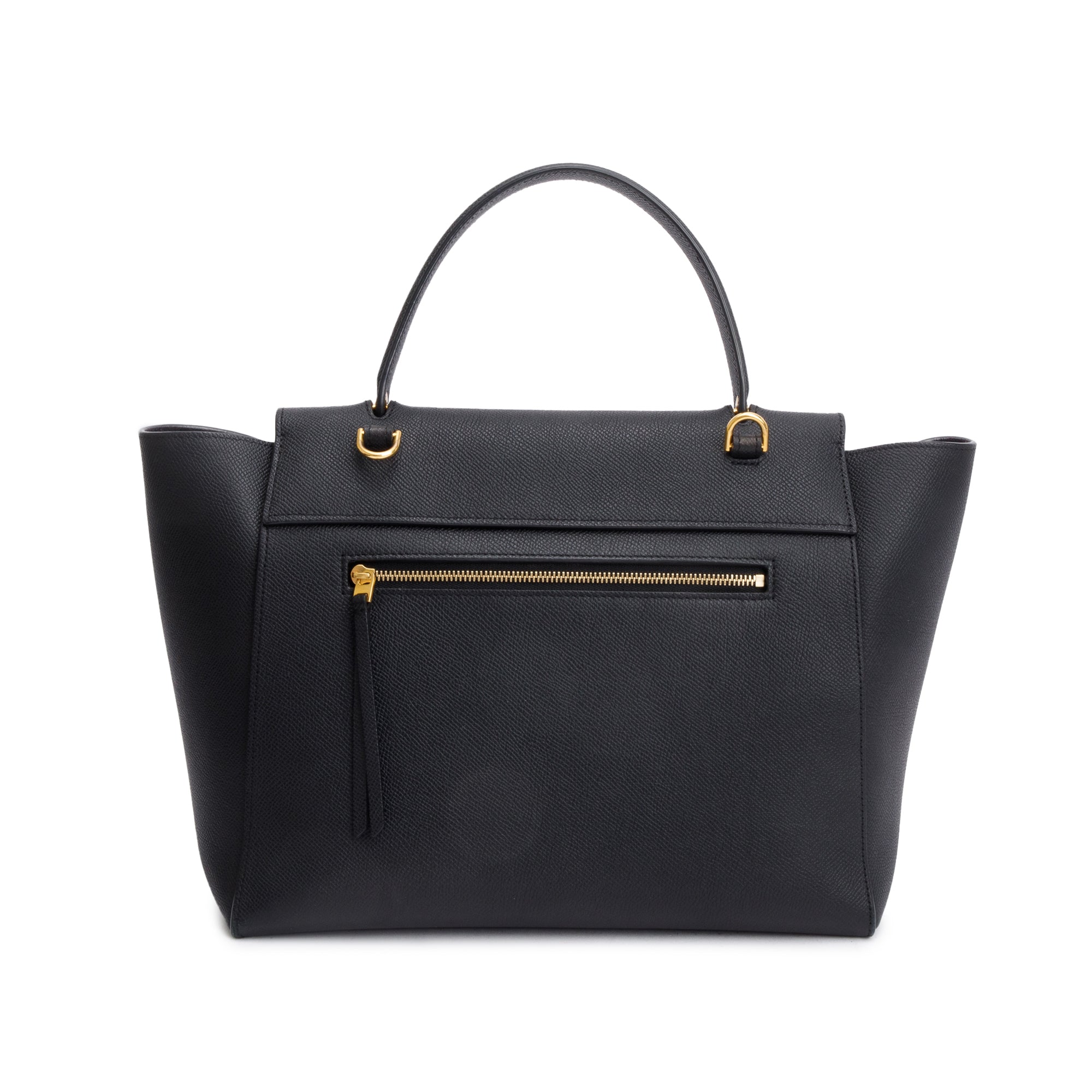 Celine Black Grained Calfskin Leather Mini Belt Bag w/ Strap