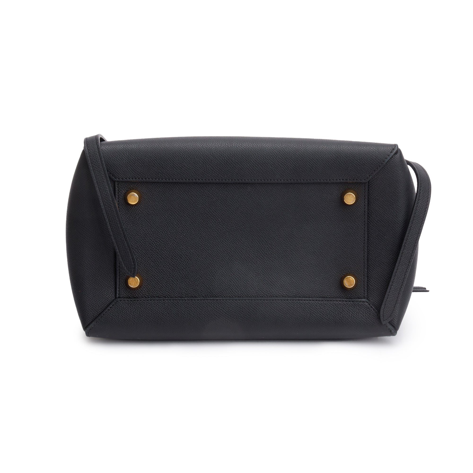 Celine Black Grained Calfskin Leather Mini Belt Bag w/ Strap