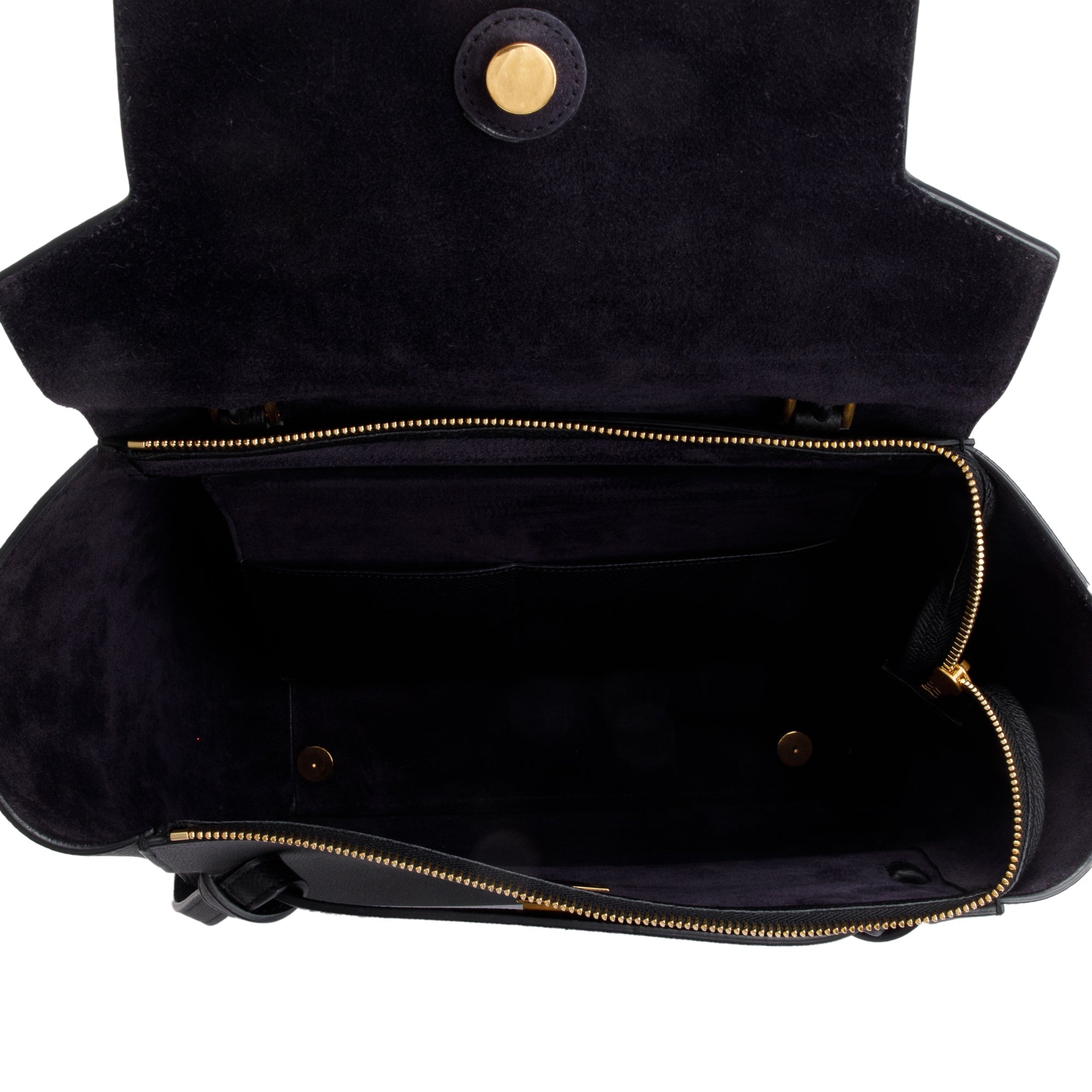 Celine Black Grained Calfskin Leather Mini Belt Bag w/ Strap