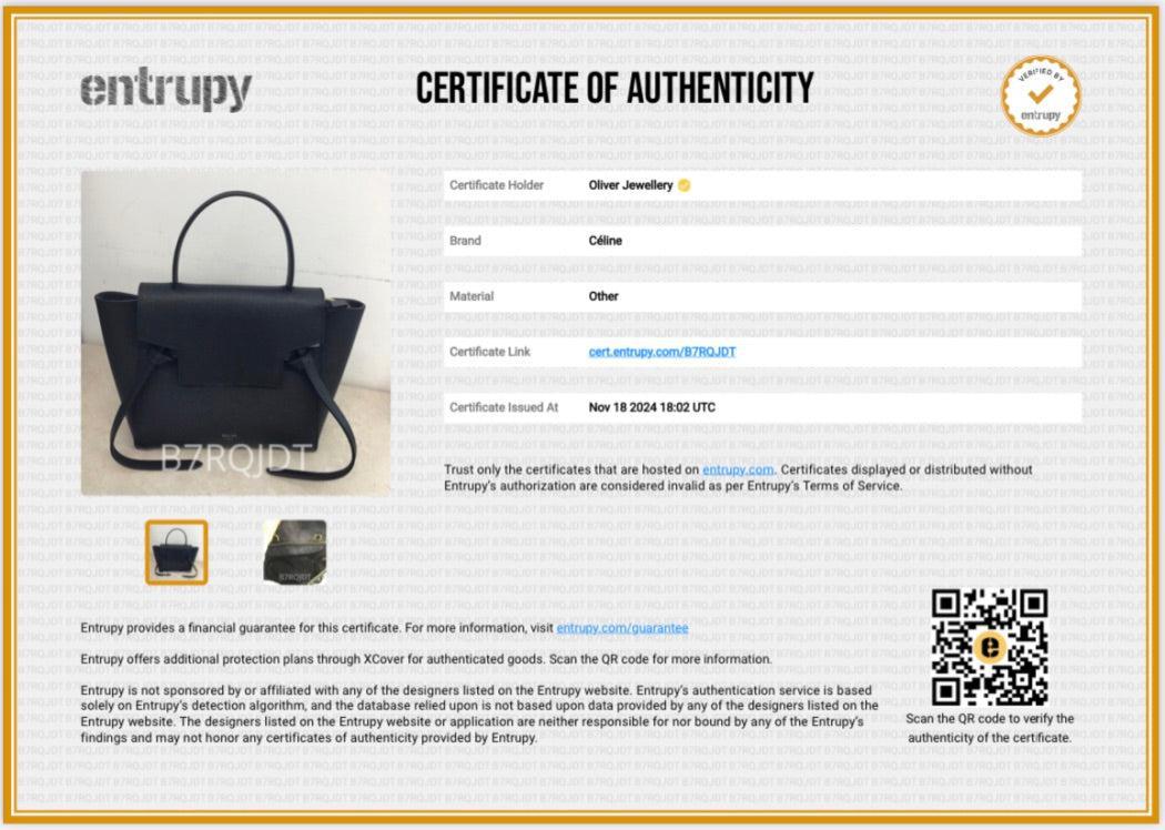 Celine Black Grained Calfskin Leather Nano Belt Bag w/ Strap