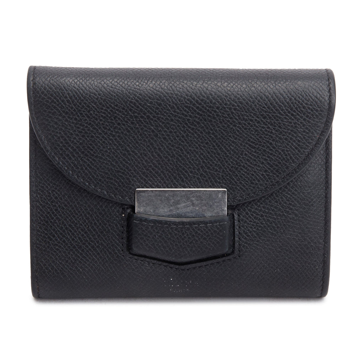 Celine Black Grained Calfskin Leather Small Trotteur Multifunction