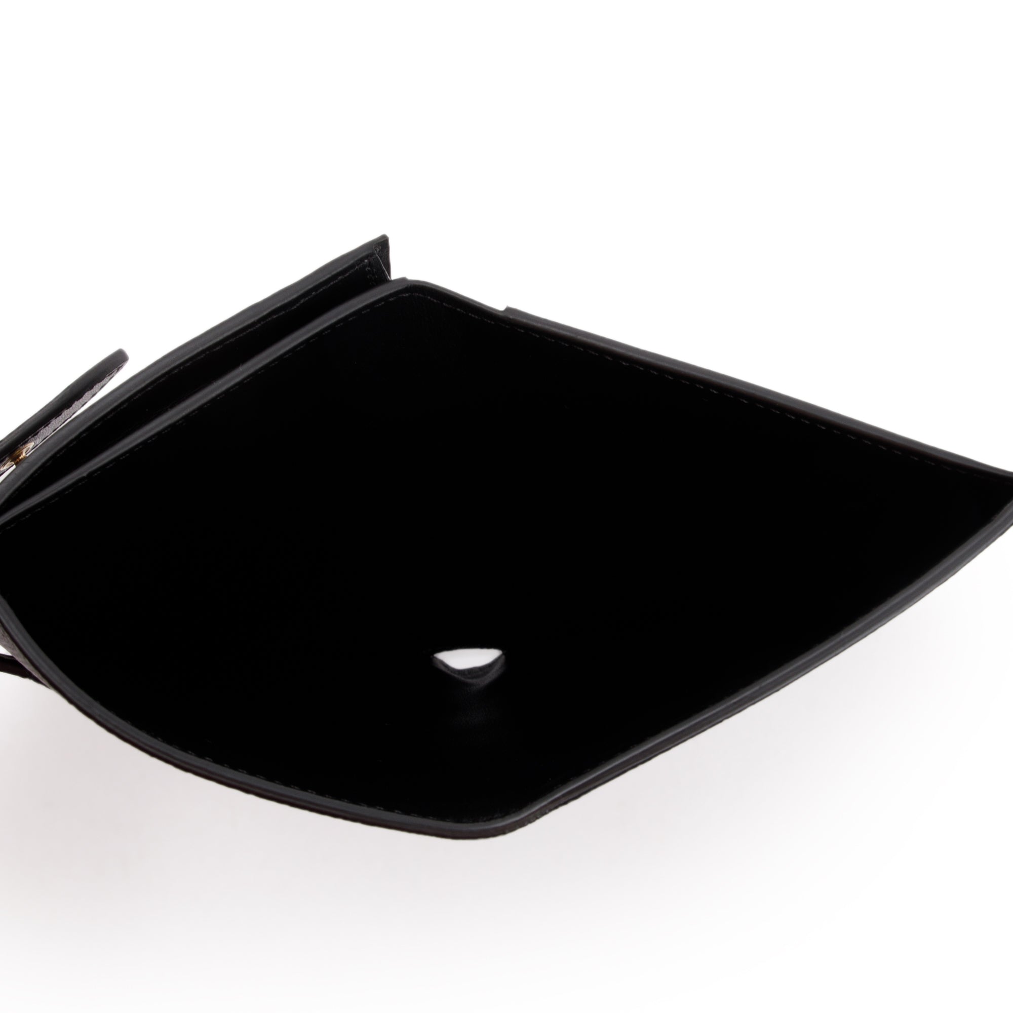 Celine Black Grained Calfskin Leather Strap Wallet