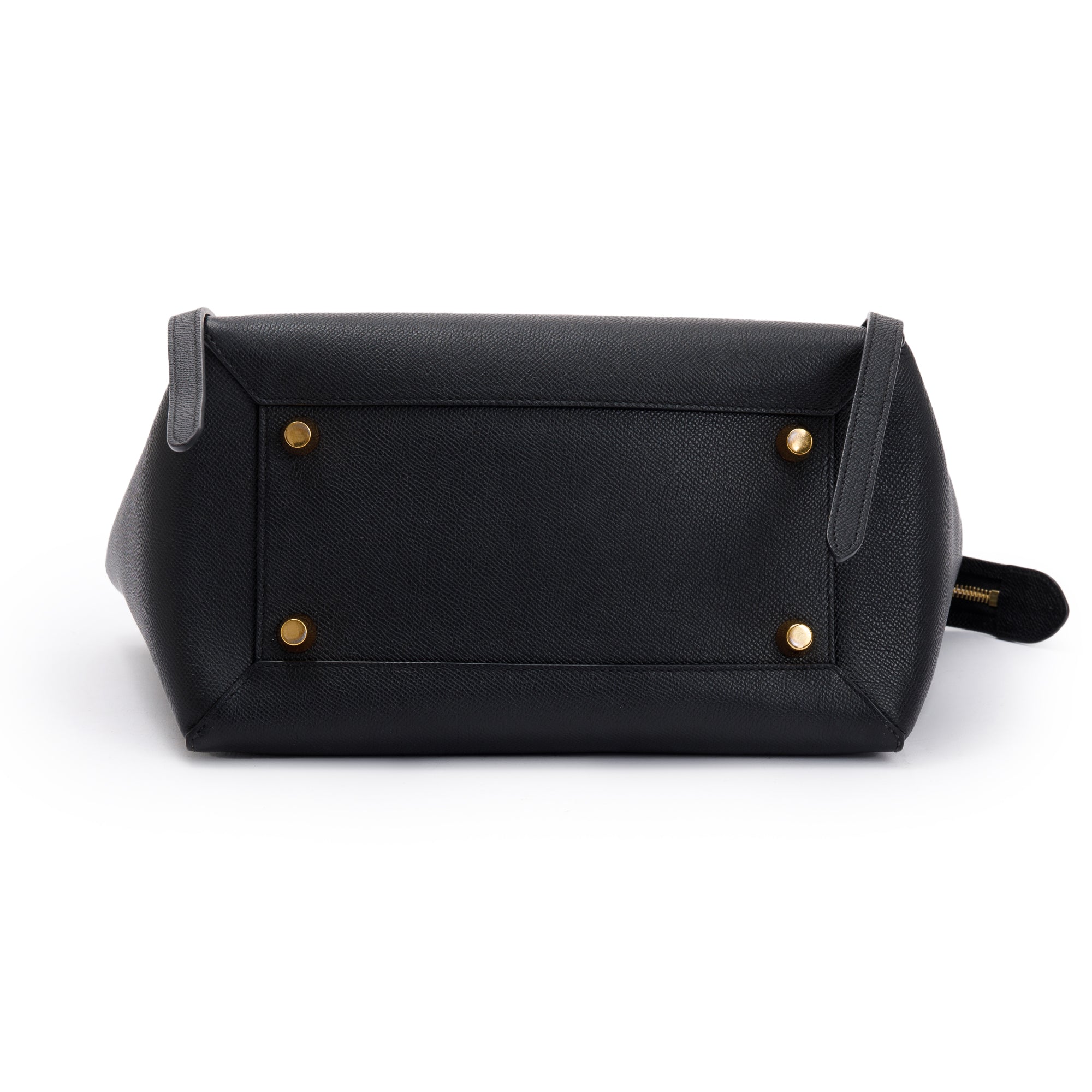 Celine Black Grained Leather Mini Belt Bag w/ Strap