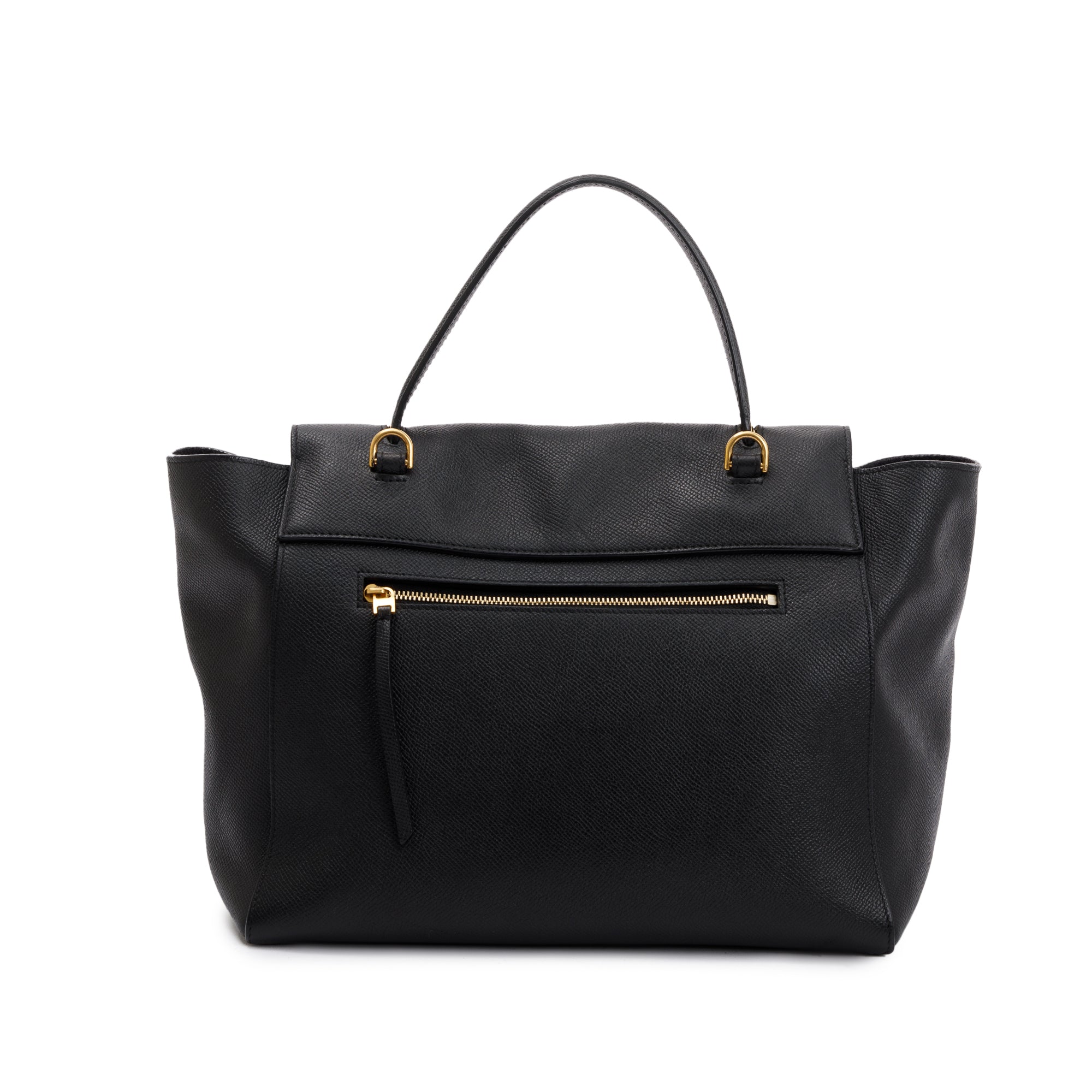 Celine Black Grained Leather Mini Belt Bag w/ Strap