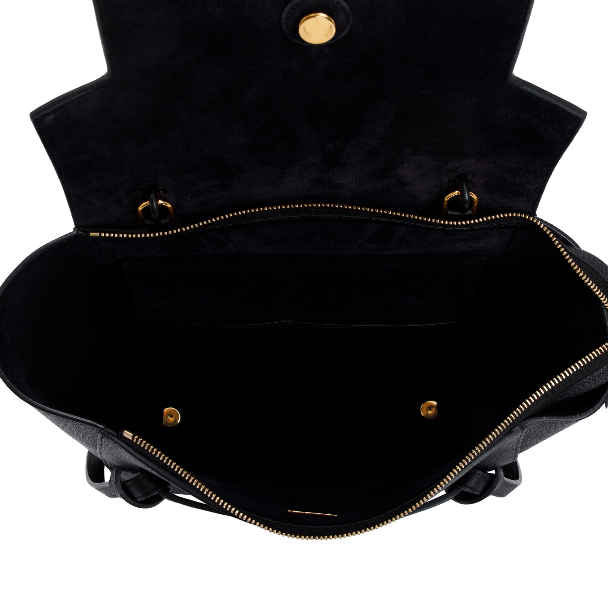 Celine Black Grained Leather Mini Belt Bag w/ Strap