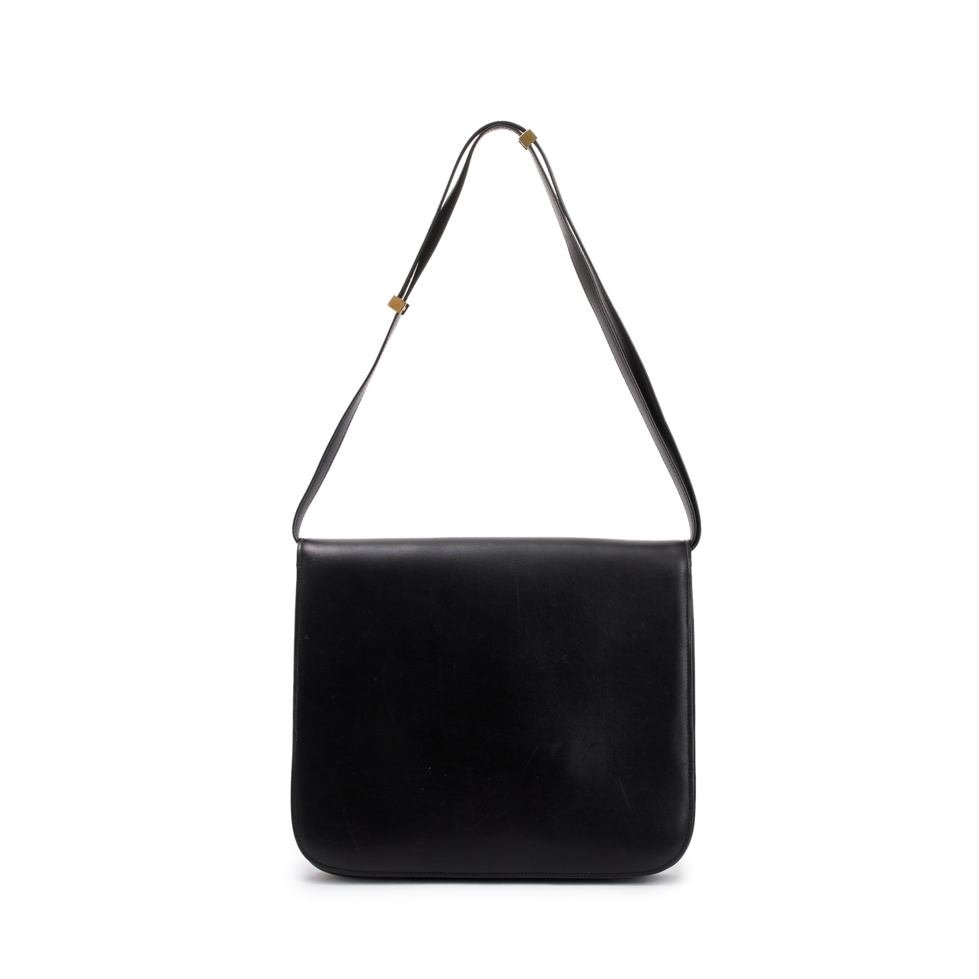 Celine Black Smooth Calfskin Large Classic Box Flap Bag