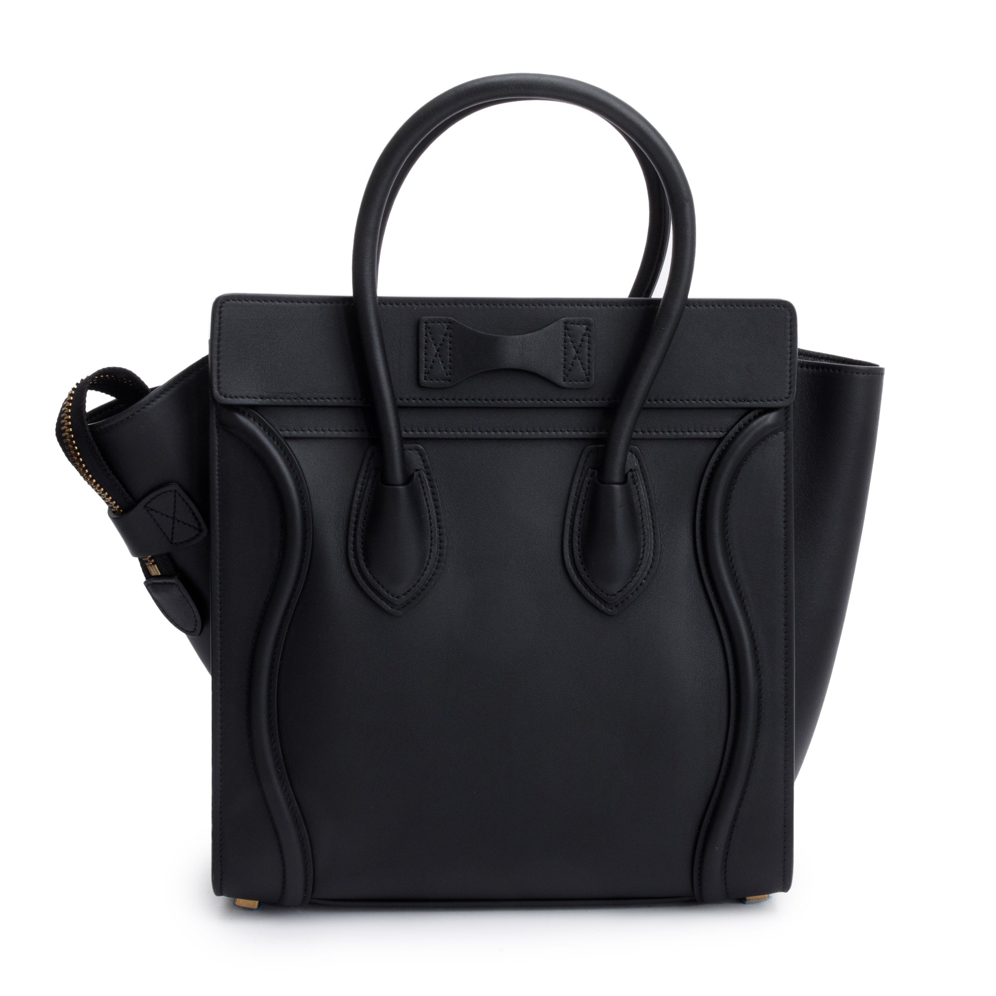 Celine Black Smooth Calfskin Leather Micro Luggage Tote