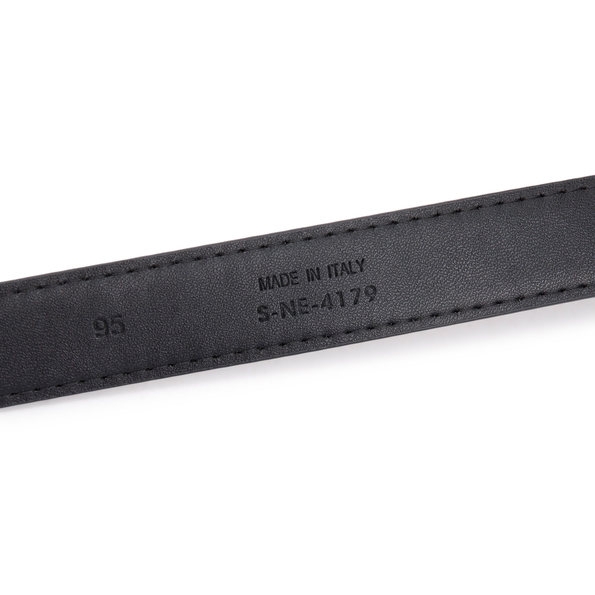 Celine Black Turillon Skinny Leather Belt, Size 95