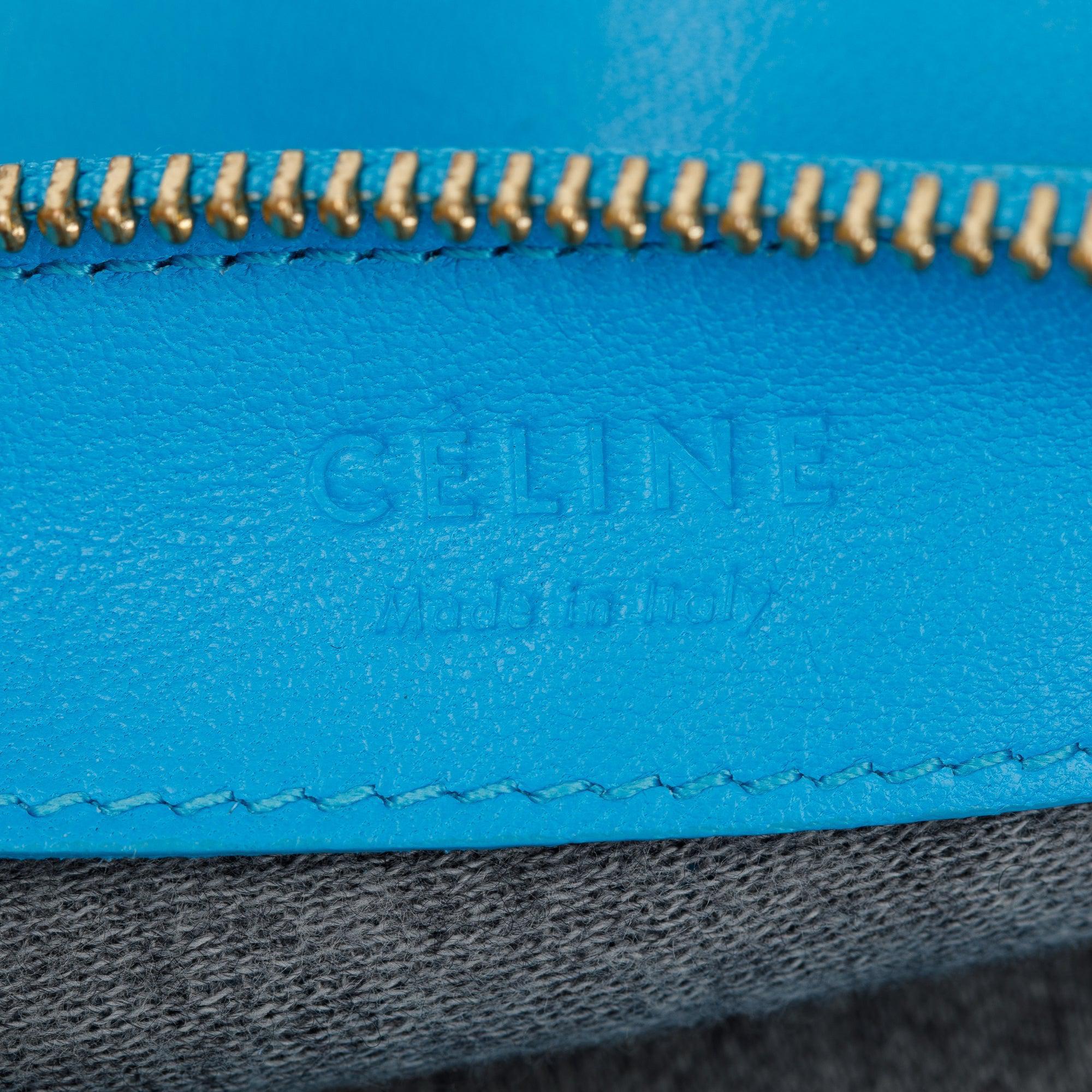 Celine Blue Calfskin Leather Small Trio Crossbody Bag