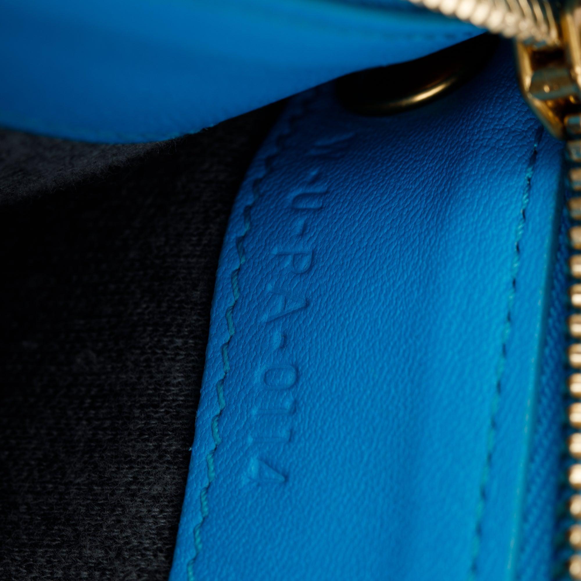 Celine Blue Calfskin Leather Small Trio Crossbody Bag