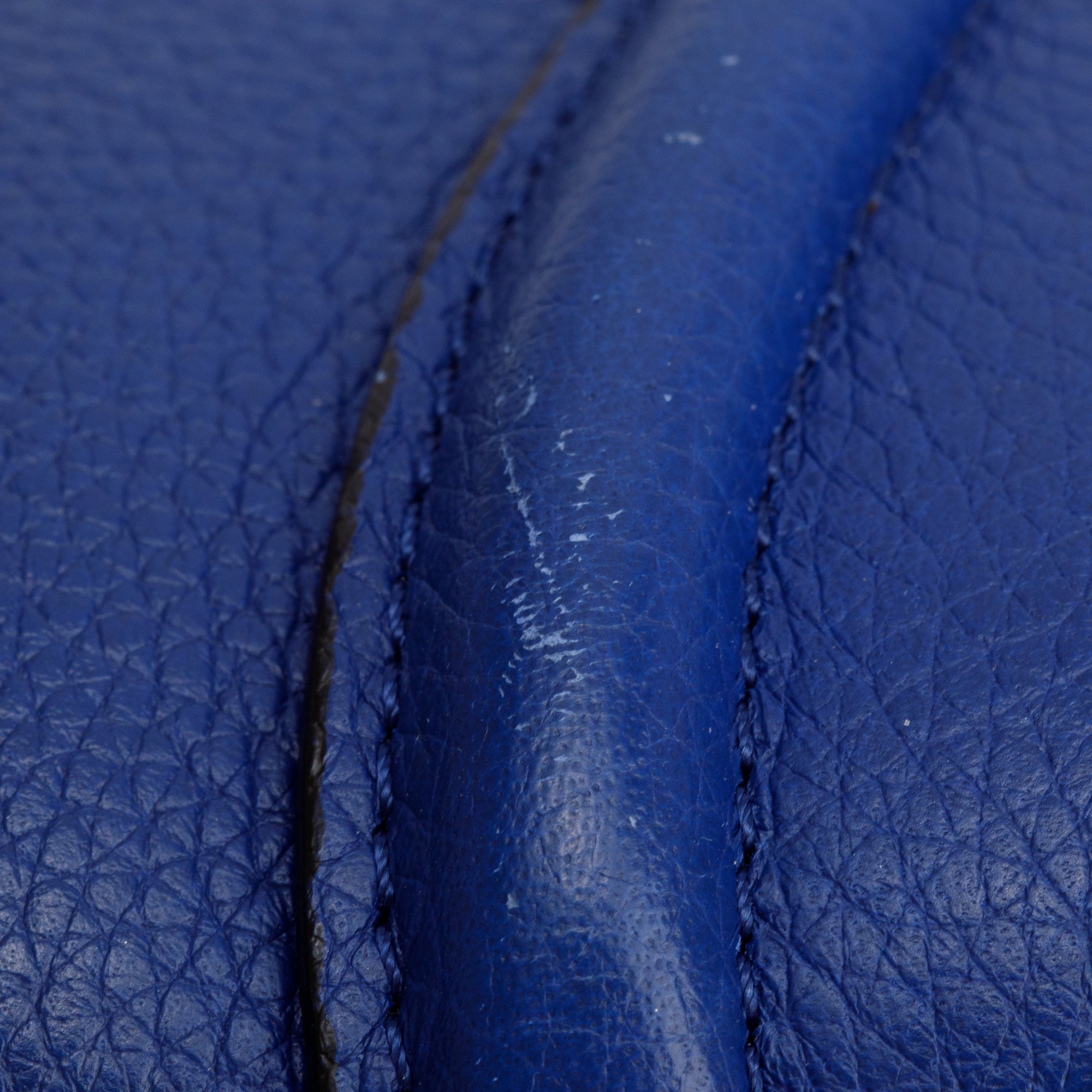 Celine Blue Drummed Calfskin Leather Mini Luggage Tote