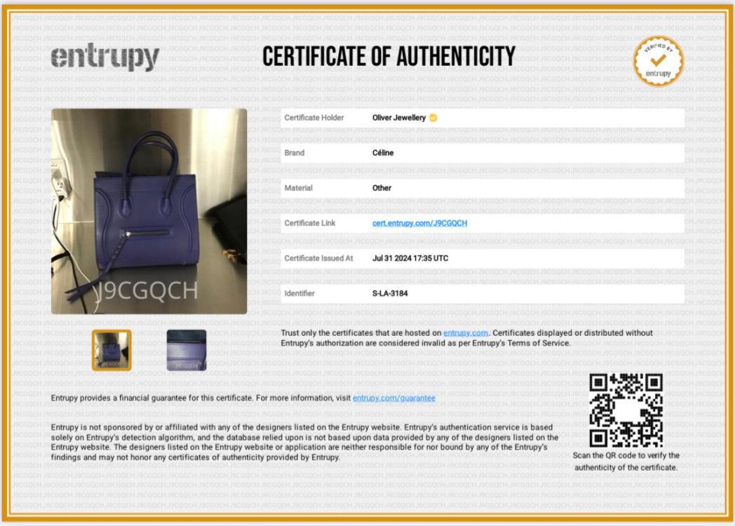 Celine Blue Grained Calfskin Medium Phantom Luggage Tote