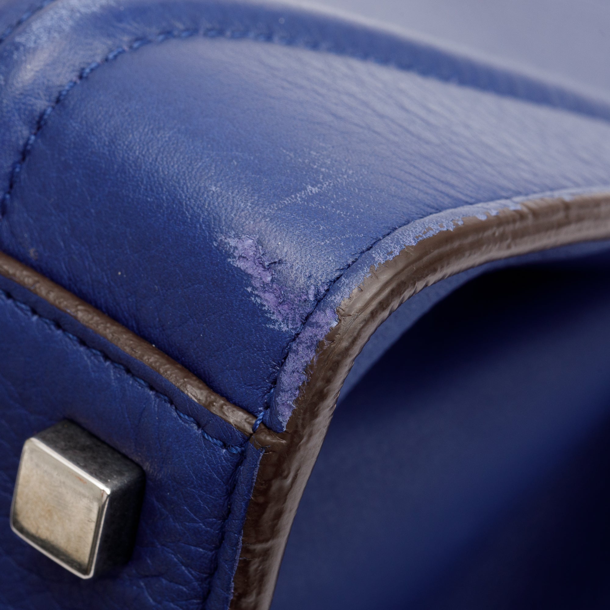 Celine Blue Grained Calfskin Medium Phantom Luggage Tote