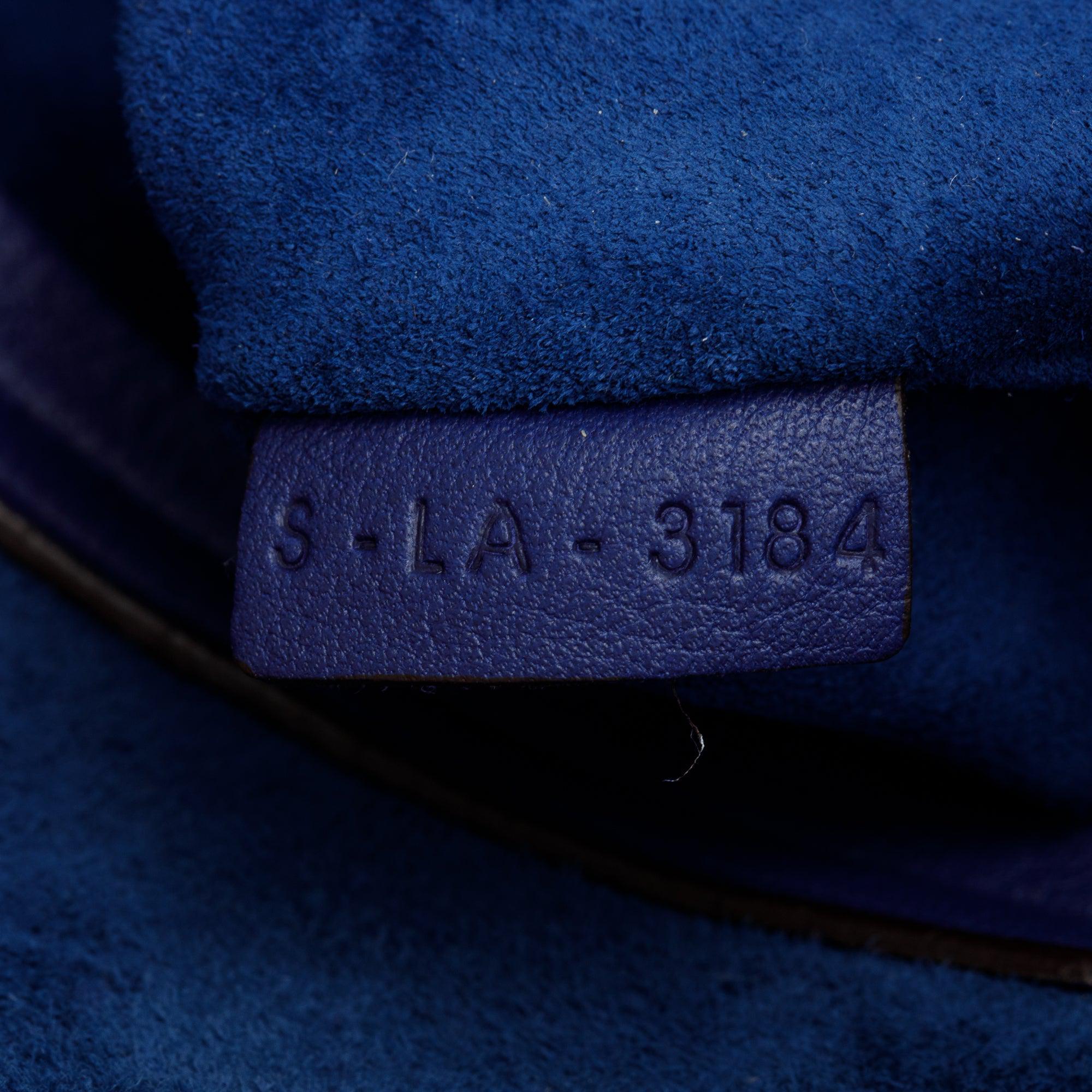 Celine Blue Grained Calfskin Medium Phantom Luggage Tote