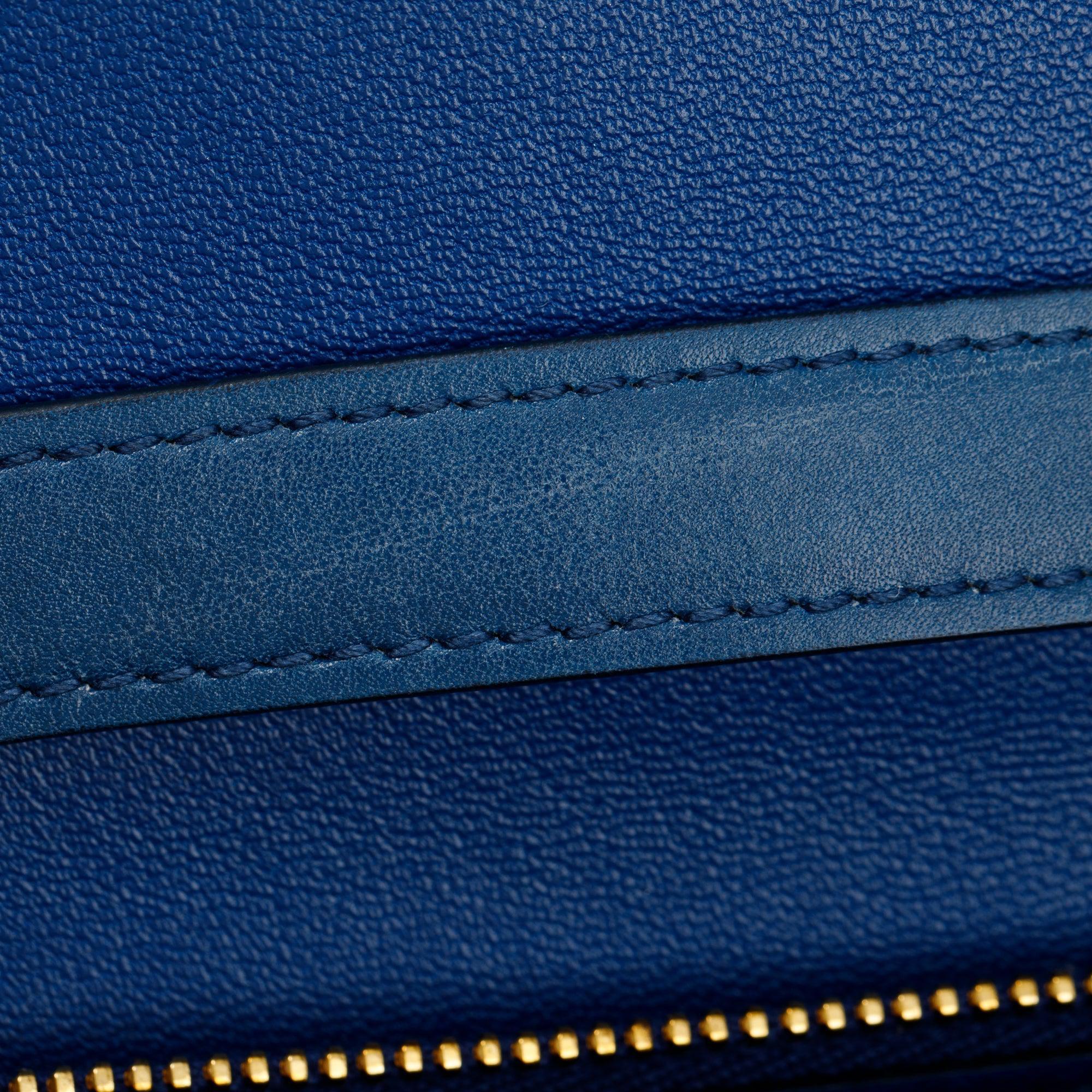 Celine Blue Smooth Calfskin Medium Classic Box Flap Bag