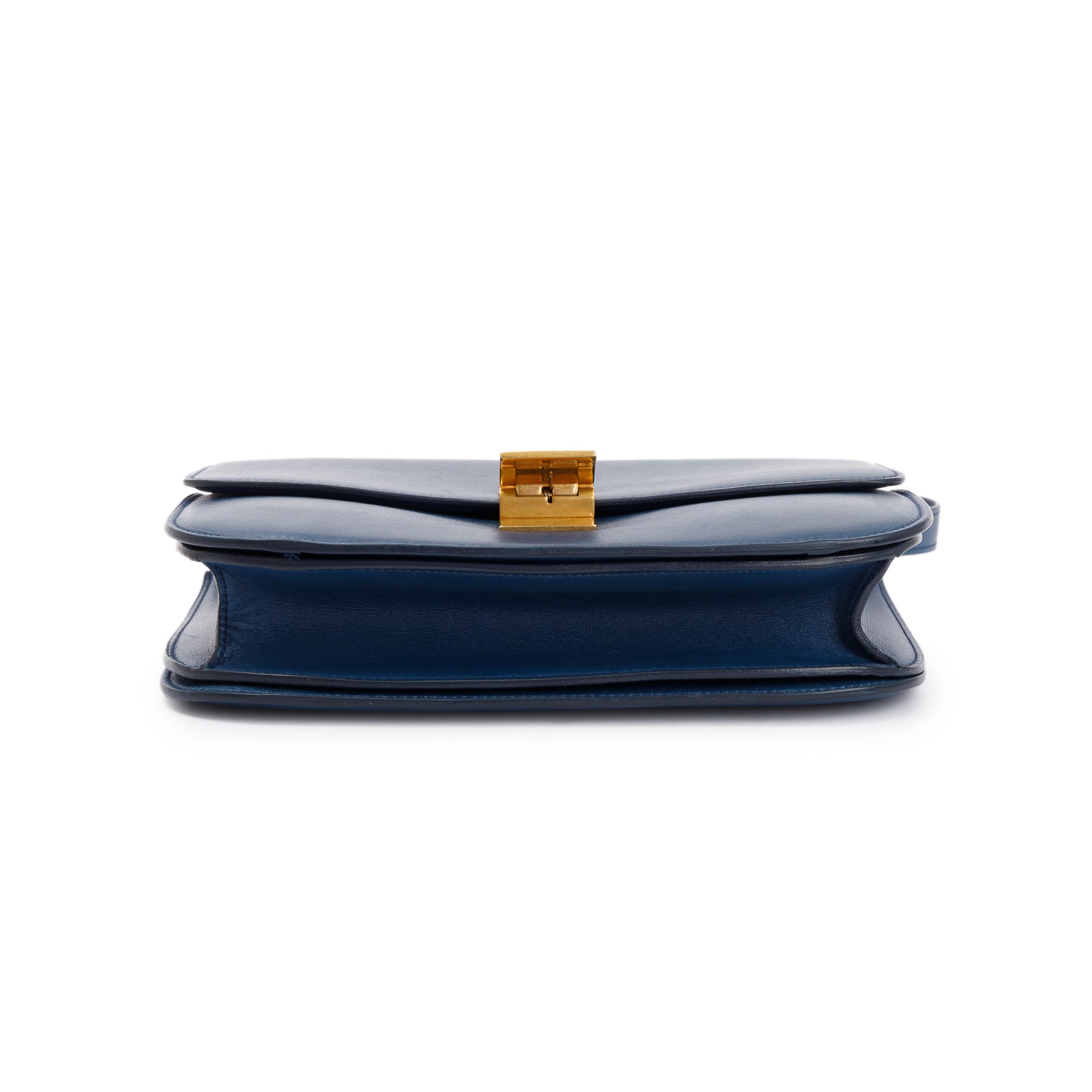 Celine Blue Smooth Calfskin Medium Classic Box Flap Bag