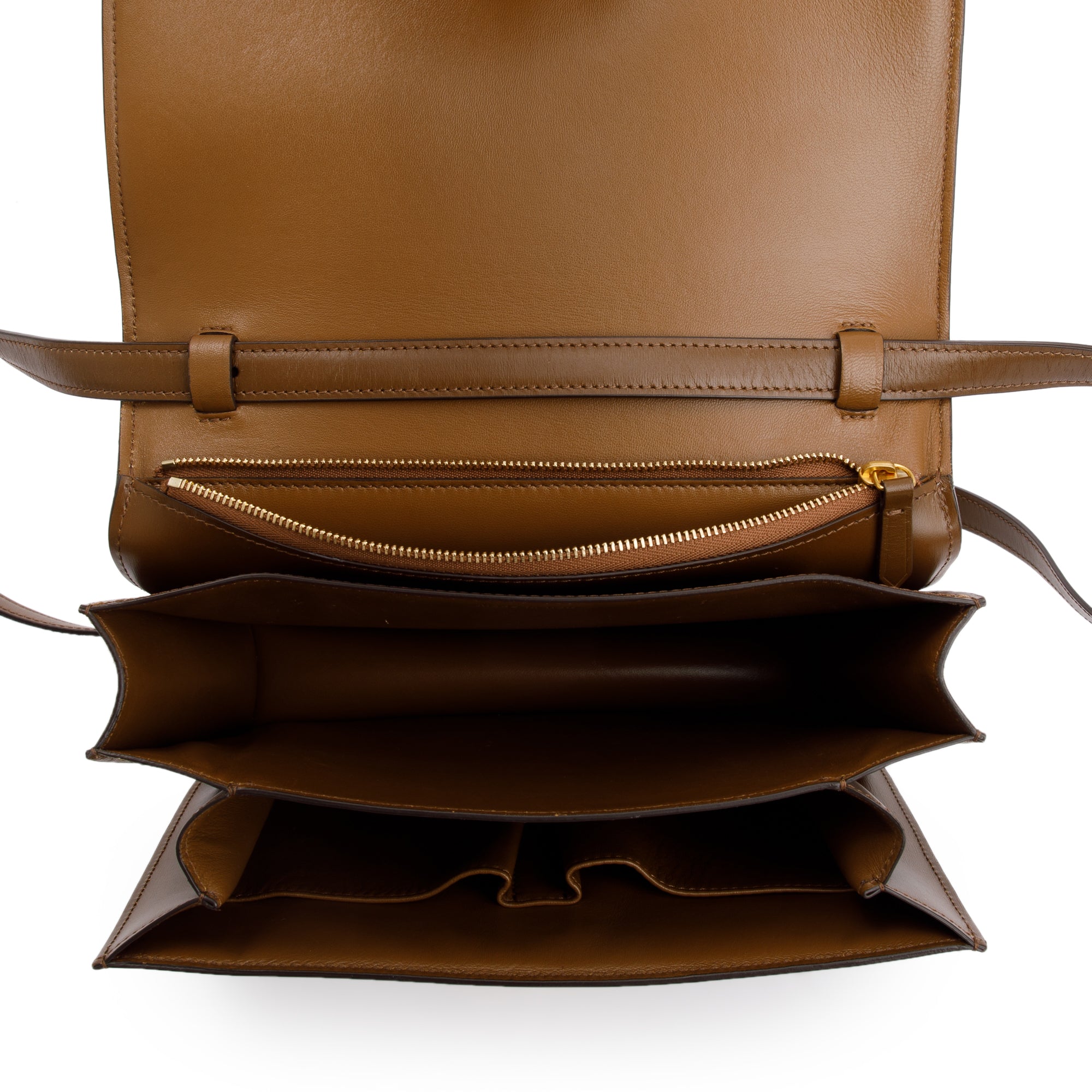 Celine Brown Smooth Calfskin Medium Classic Box Flap Bag