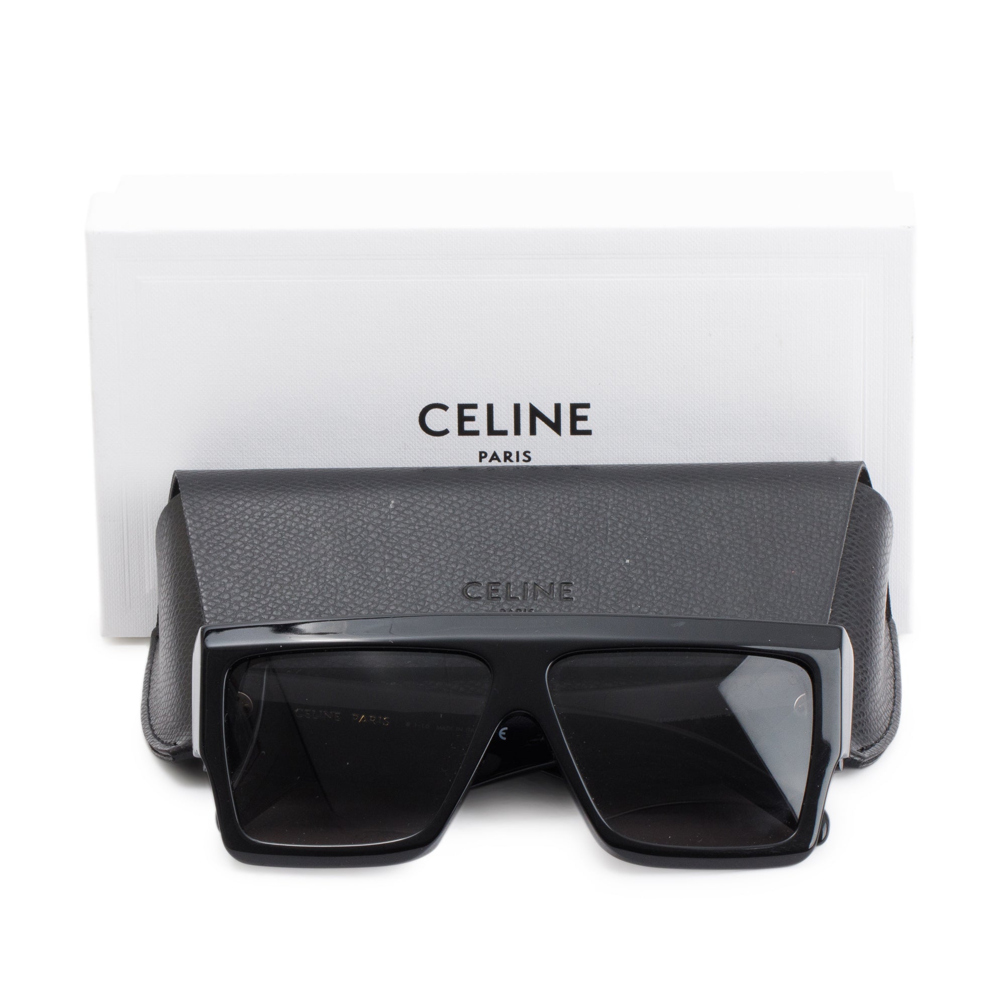 Celine CL400921 Black Oversized Square Sunglasses w/ Case