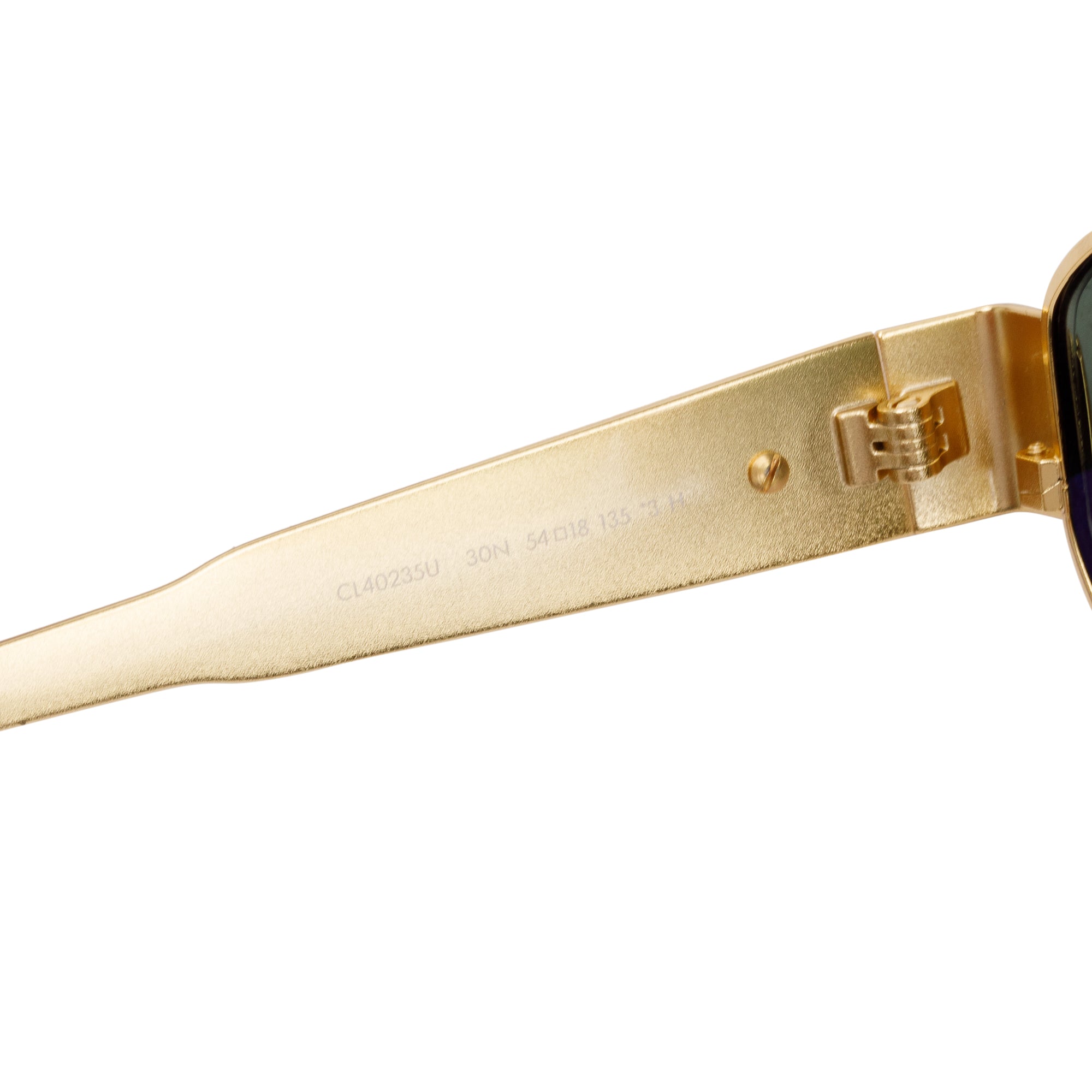 Celine CL401235U Gold-Tone Triomphe Metal 01 Oval Sunglasses w/ Case