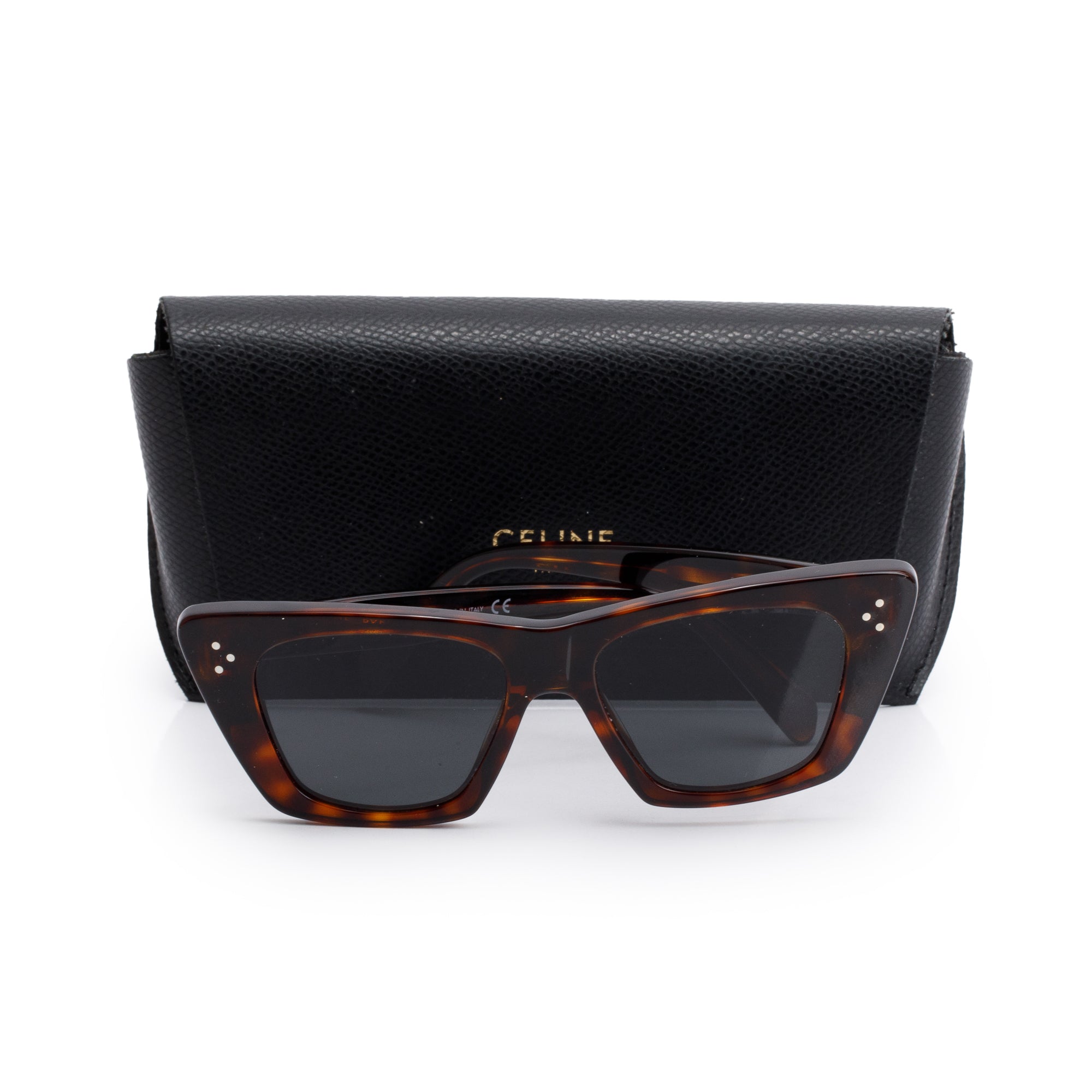 Celine CL401871 Havana Acetate Cat-Eye Sunglasses w/ Case