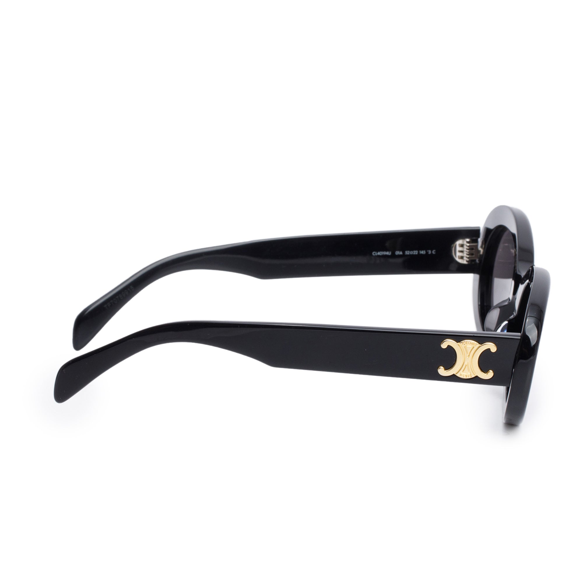 Celine CL40194U Black Acetate Triomphe 01 Oval Sunglasses w/ Box & Case