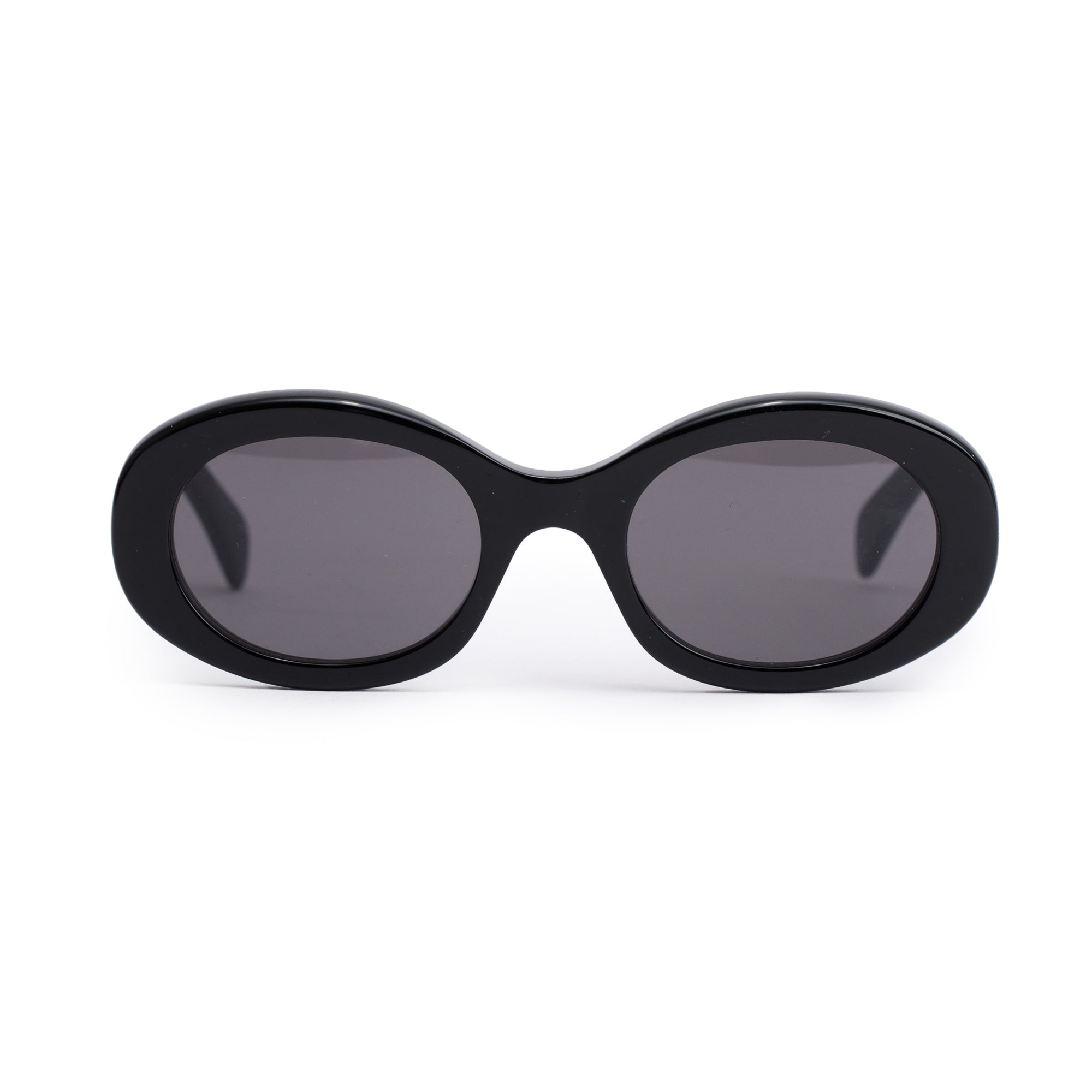 Celine CL40194U Black Acetate Triomphe 01 Oval Sunglasses w/ Box & Case