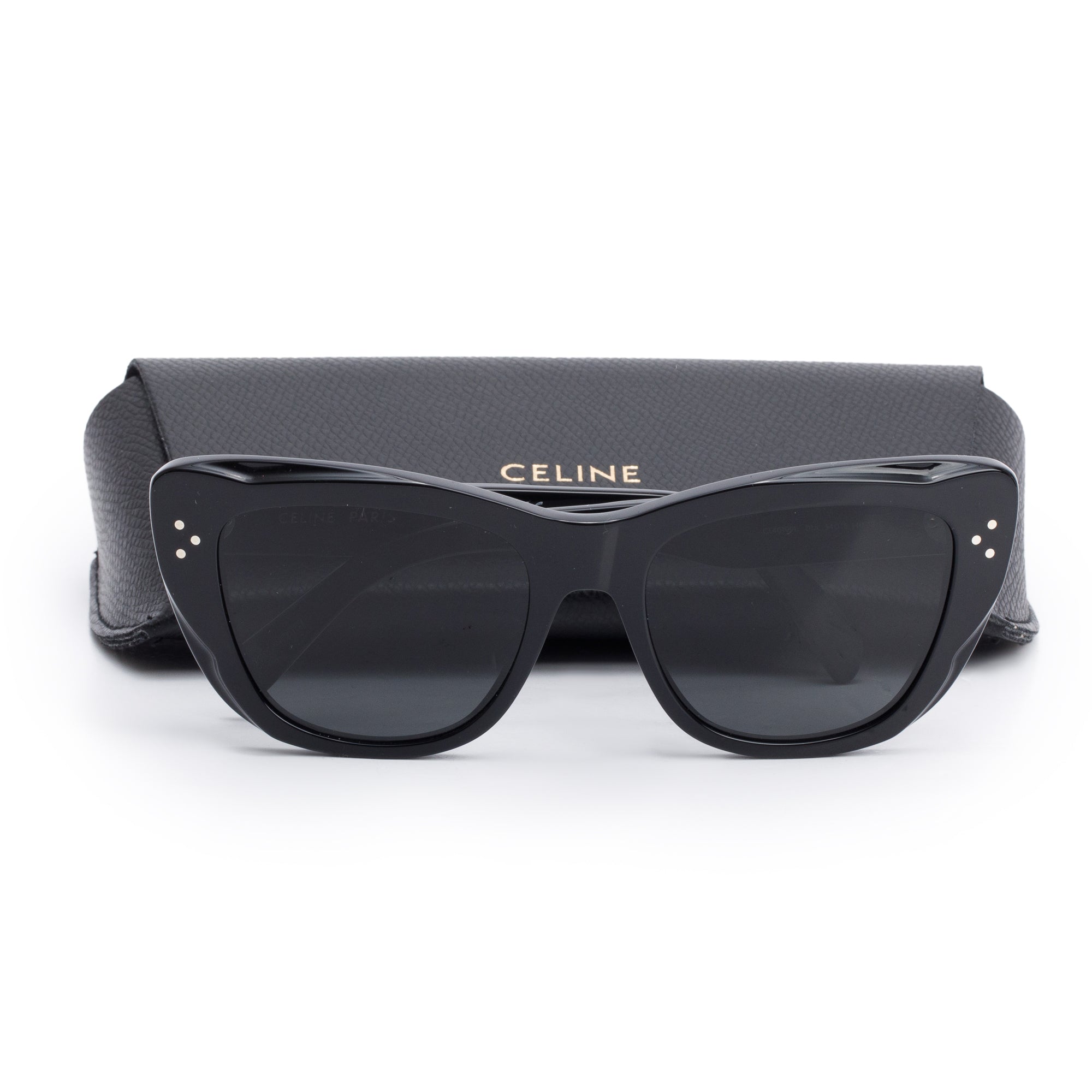 Celine CL401991 Black Acetate Cat-Eye Sunglasses w/ Case