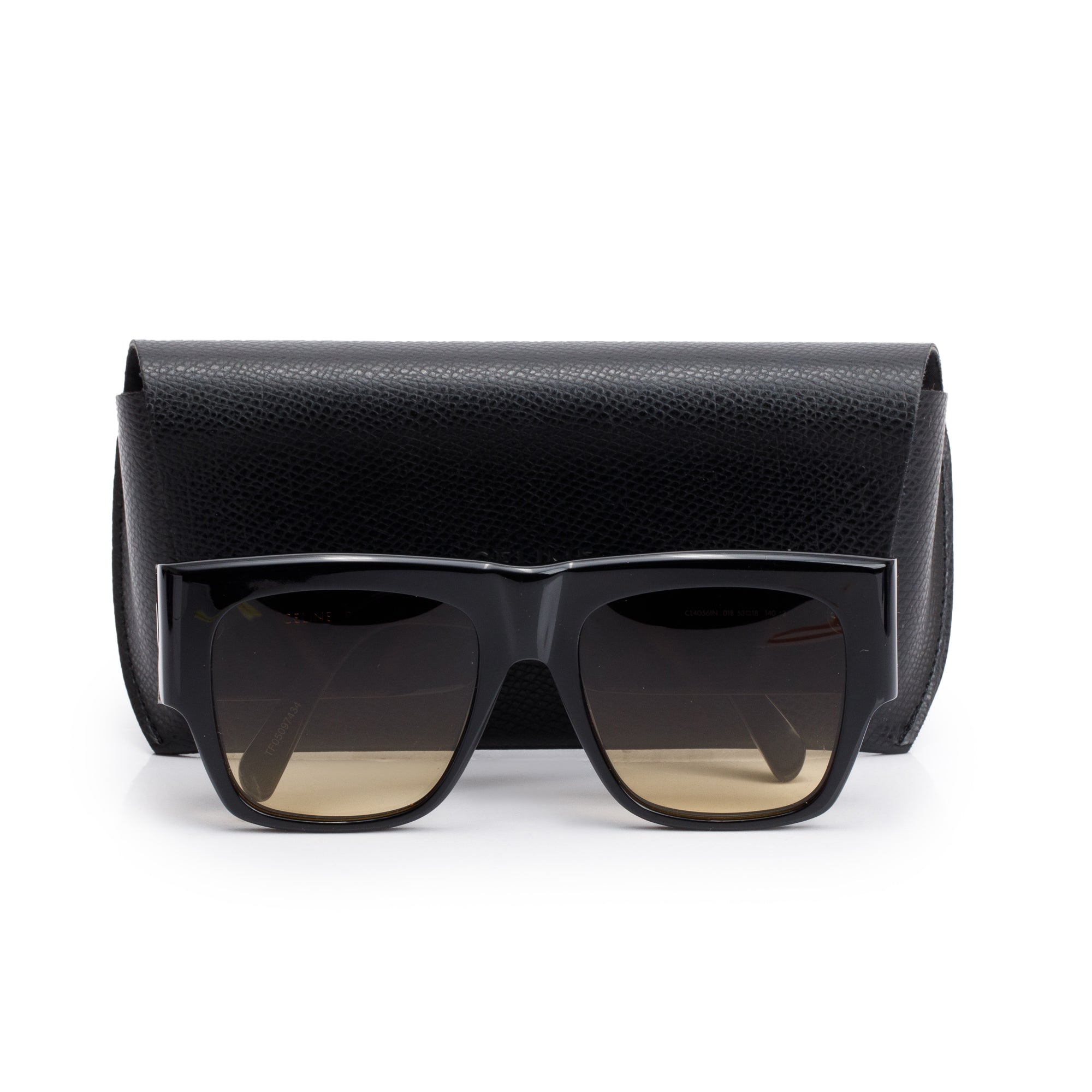 Celine CL4056IN Black Acetate Square Shield Sunglasses w/ Case