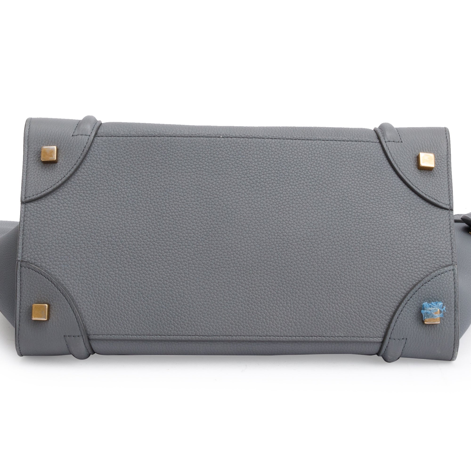 Celine Grey Drummed Calfskin Leather Mini Luggage Tote