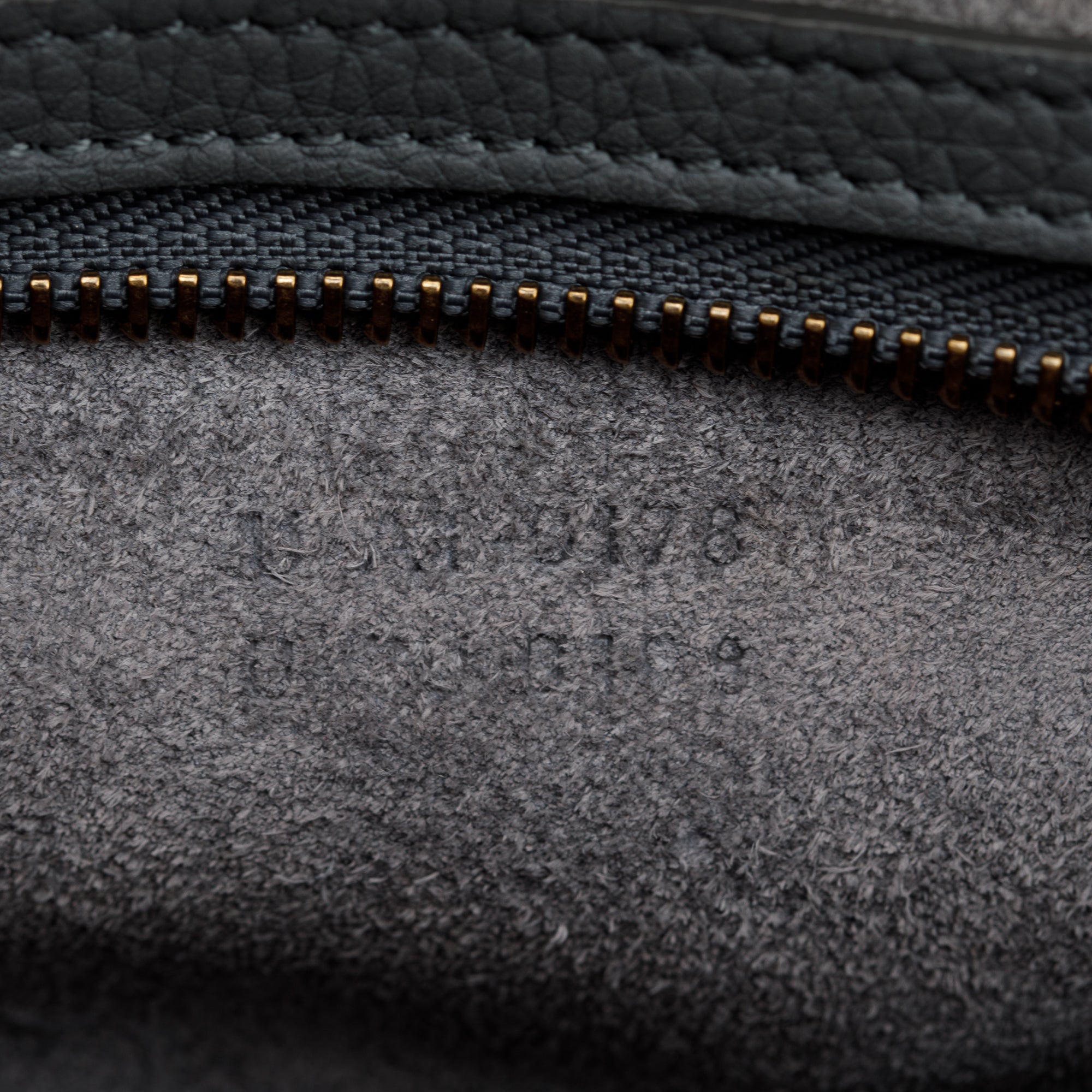 Celine Grey Drummed Calfskin Leather Mini Luggage Tote